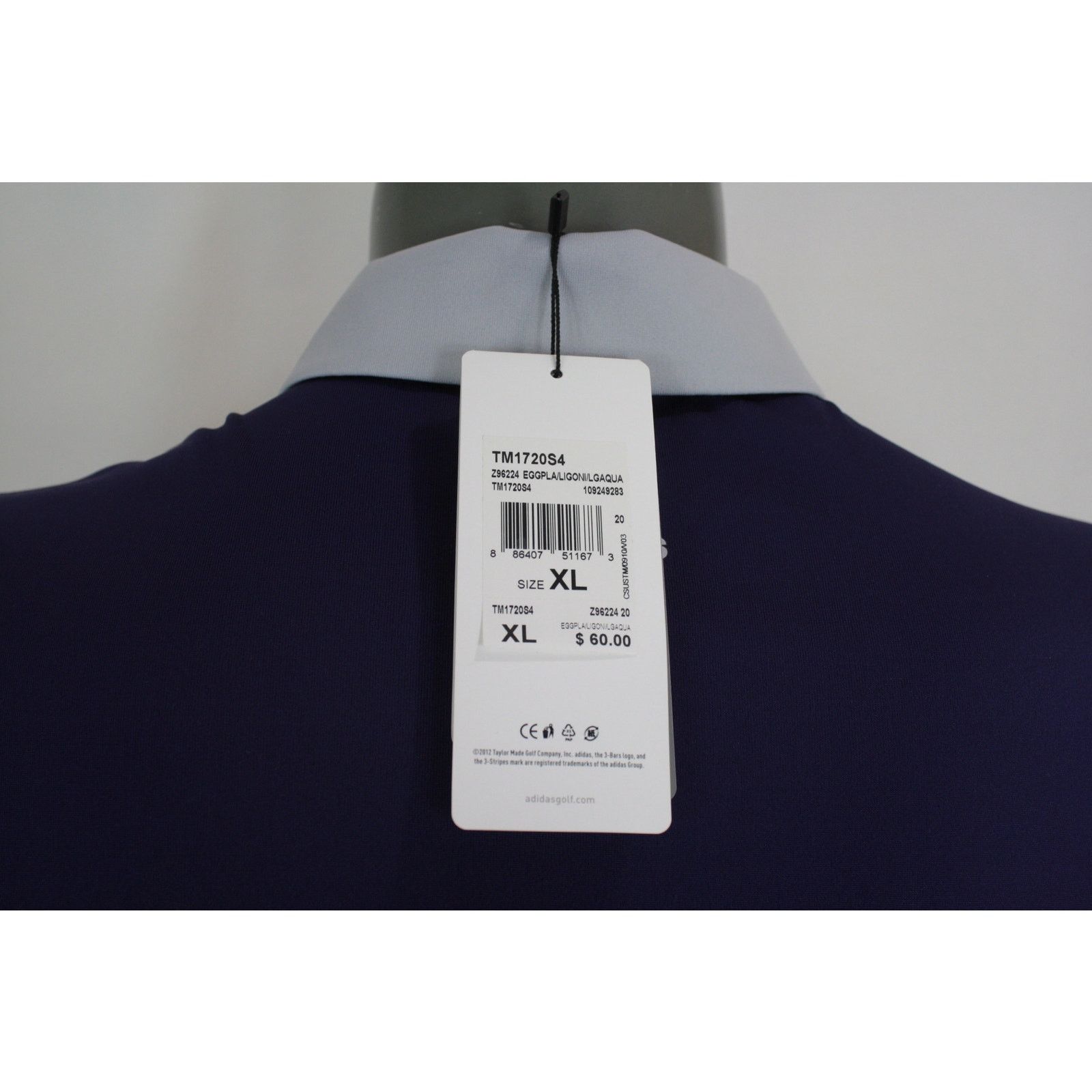 Adidas Adidas AdiZero Golf Polo Shirt XL Purple Striped Performance Size US XL / EU 56 / 4 - 7 Thumbnail