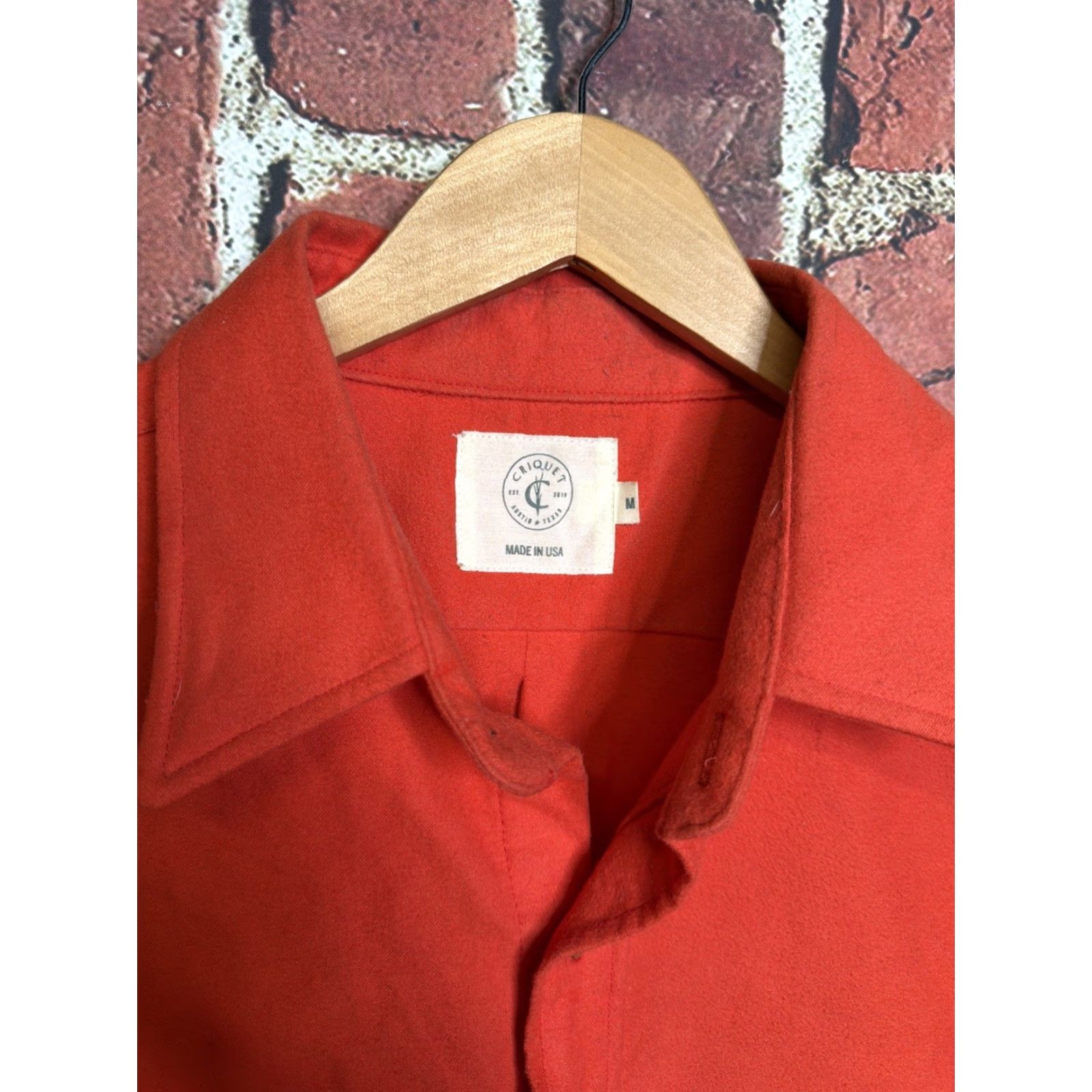 Vintage Criquet Shirt Mens Medium Orange Long Sleeve Button Down Casual Pocket Solid Size US M / EU 48-50 / 2 - 2 Thumbnail