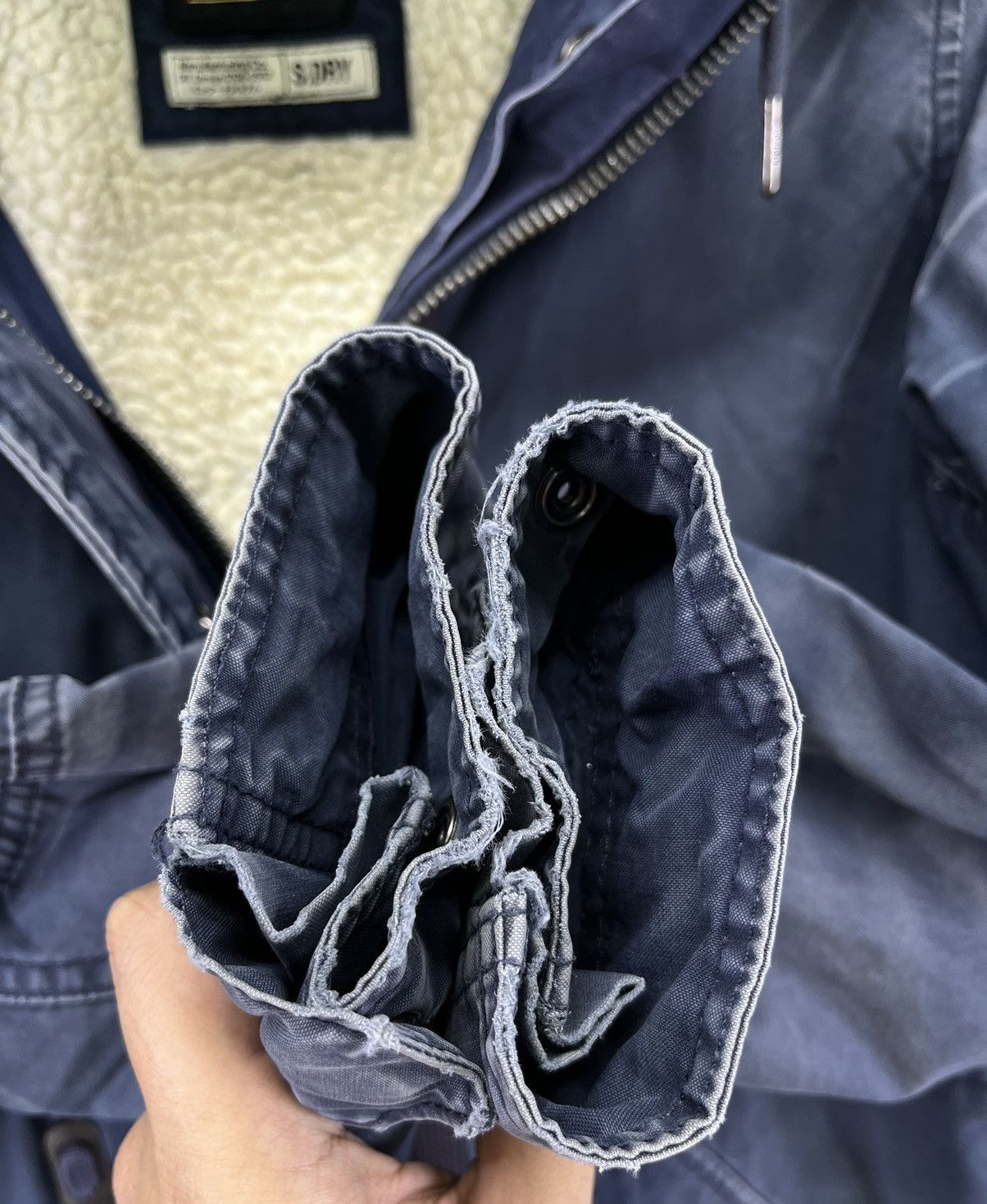 Superdry Vintage Superdry Fur Hoodie Trashed Punk Jacket Size S / US 4 / IT 40 - 14 Thumbnail