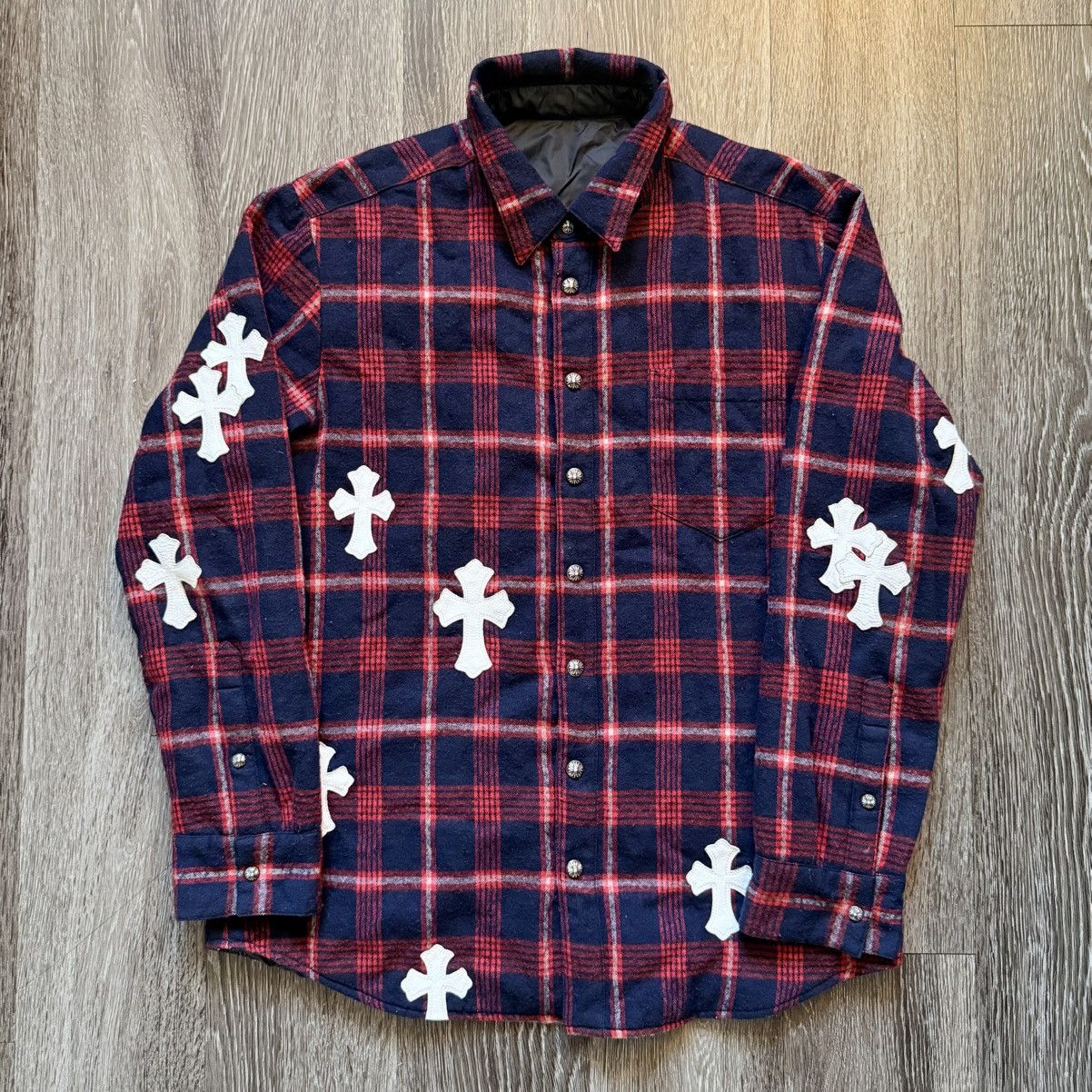 Chrome Hearts Chrome Hearts Patch Flannel Reversible RARE 1/1 Patch Hoodie Size US L / EU 52-54 / 3 - 1 Thumbnail