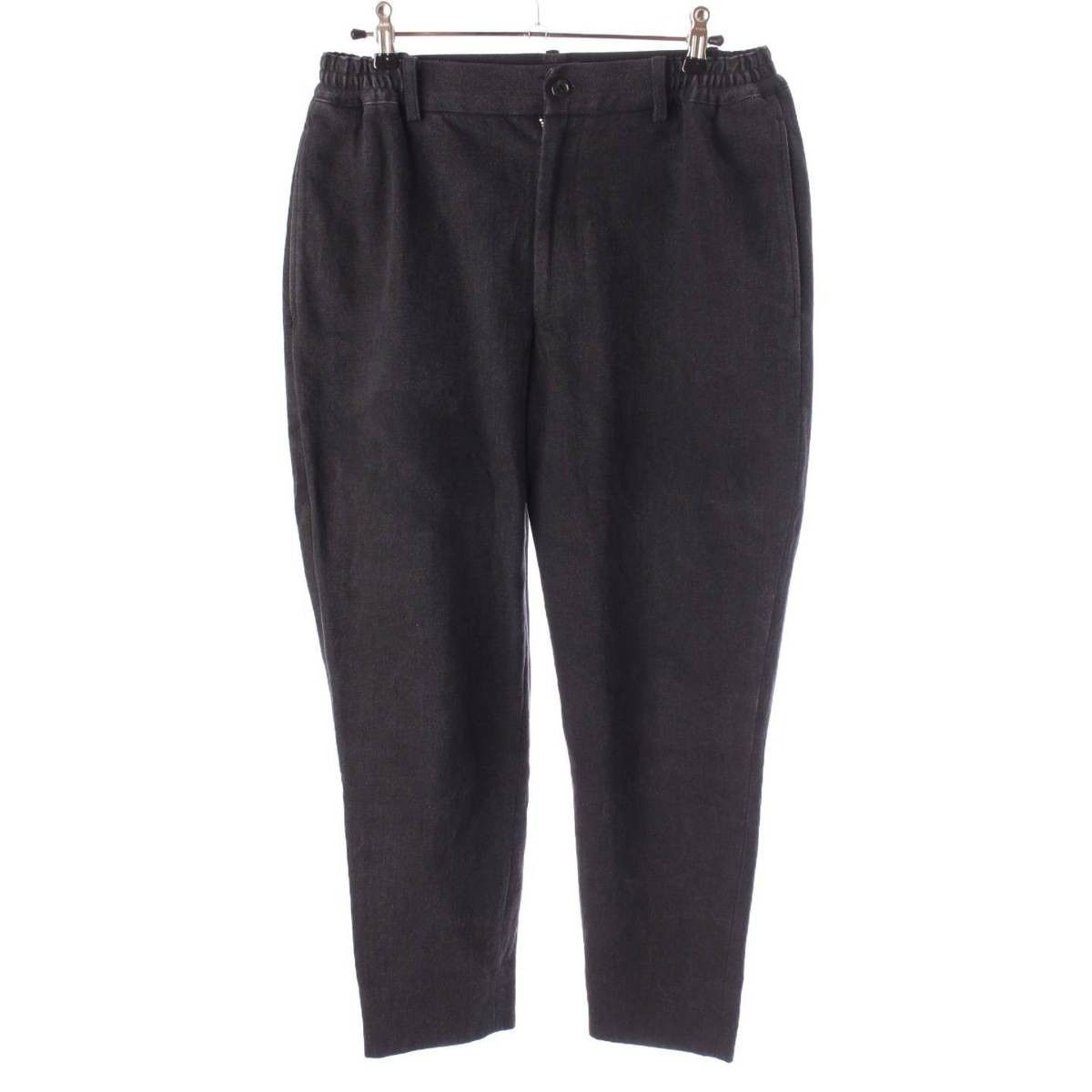 Cropped Pants Cotton Tapered Zip Fly Black - Main Image