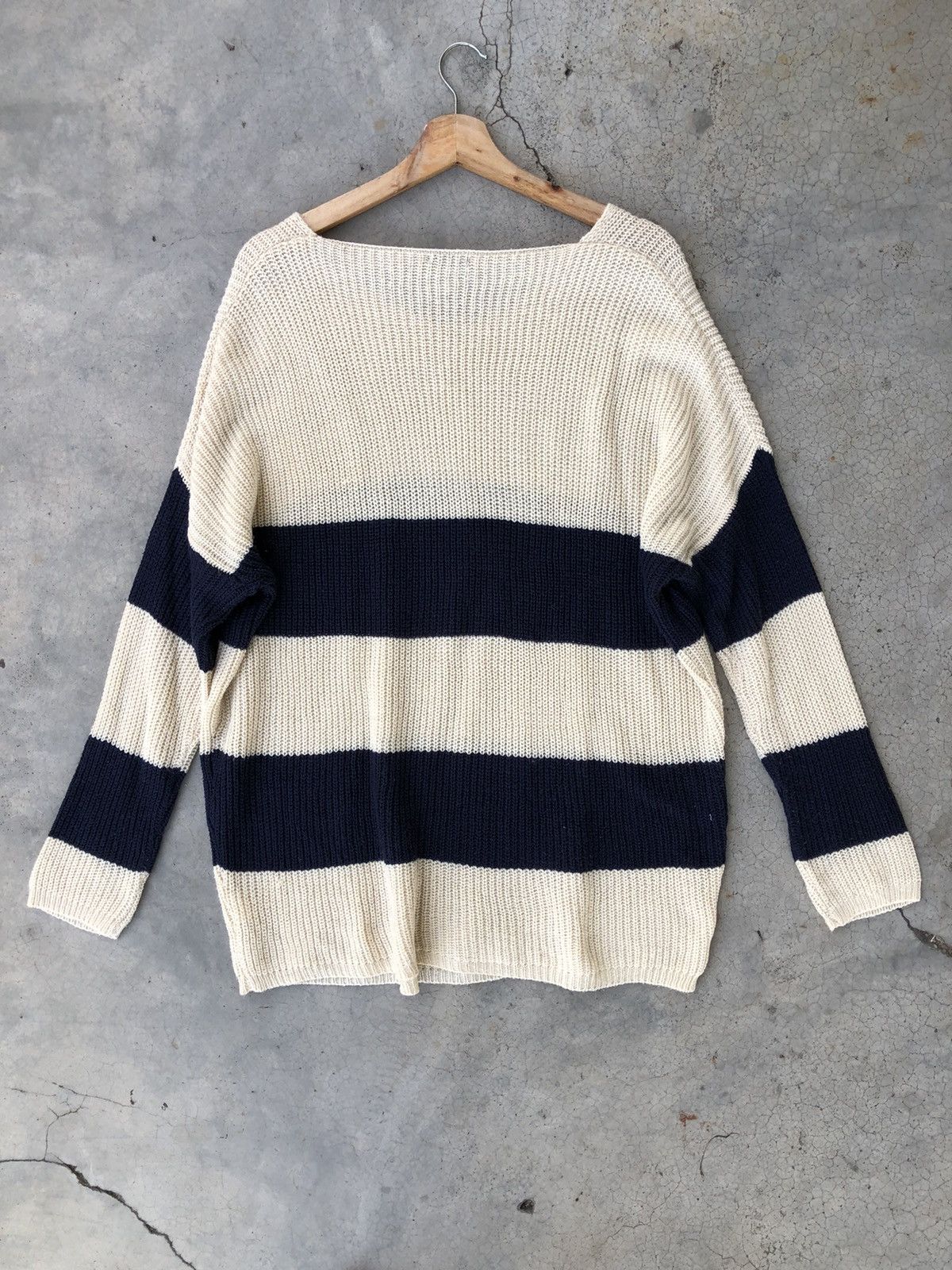 Japanese Brand Vintage Stripe Knitsweater, Coats, Jacket Pullover Size US XL / EU 56 / 4 - 10 Thumbnail