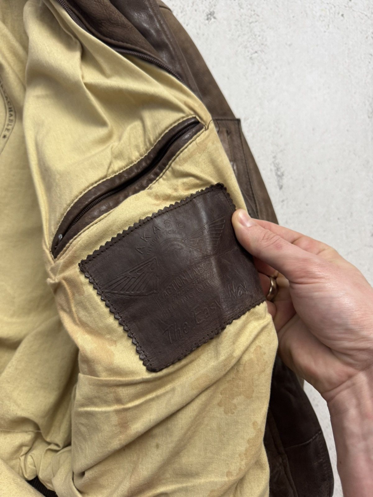 Genuine Leather Akaso Motorcycles Vintage Pilot A-2 Flight Schott Jacket Size US M / EU 48-50 / 2 - 6 Thumbnail