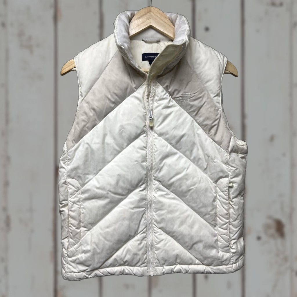 Lands' End Lands' End Down Puffer Vest Womens Size S Ivory Full Zip Size S / US 4 / IT 40 - 1 Thumbnail