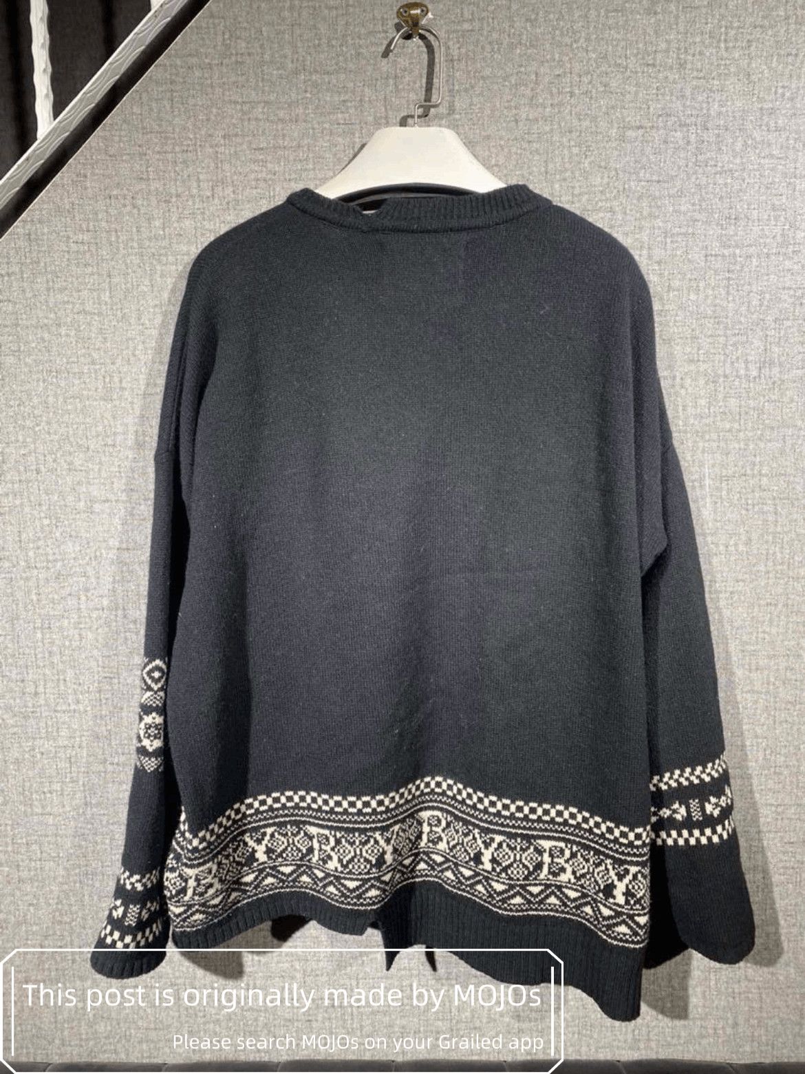 Yohji Yamamoto Sz 2 Yohji Yamamoto Ethical Pattern Stripe Knitwear mojos141 Size US M / EU 48-50 / 2 - 2 Thumbnail