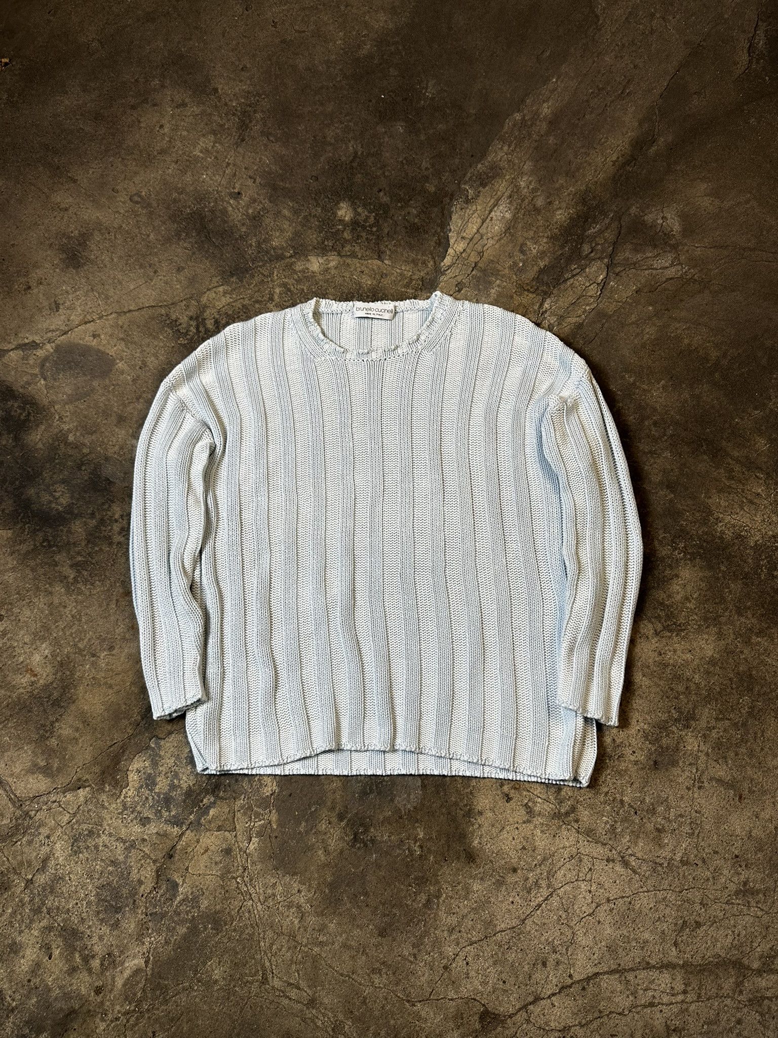 Vintage Brunello Cucinelli Cotton Cable Knit Sweater
