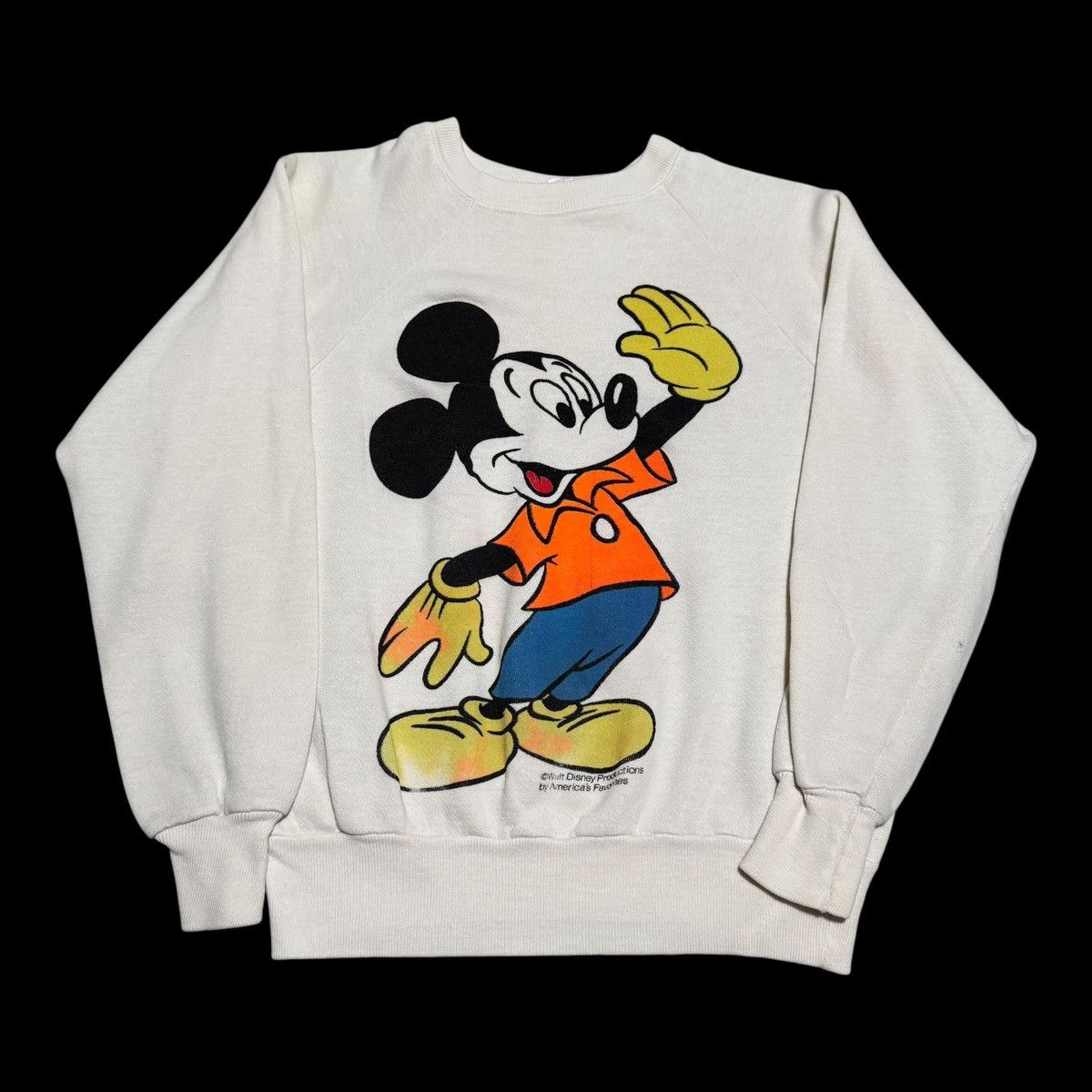 Vintage 80s Mickey Mouse White Stained Sweatshirt Women's Small Size S / US 4 / IT 40 - 1 Thumbnail