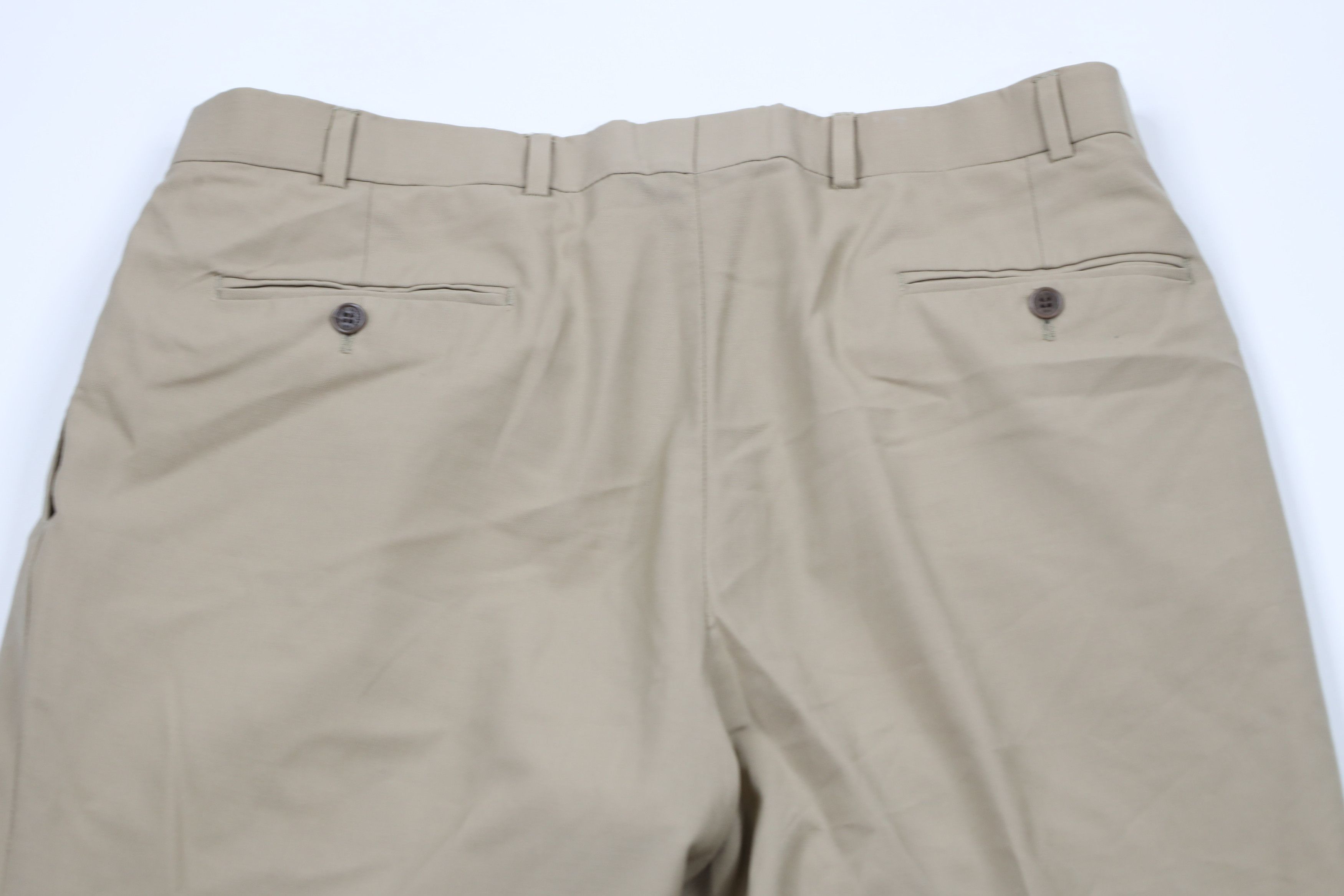 Brooks Brothers × Vintage Vintage 90s Brooks Brothers Cuffed Wool Chino Pants Beige Size US 36 / EU 52 - 11 Thumbnail