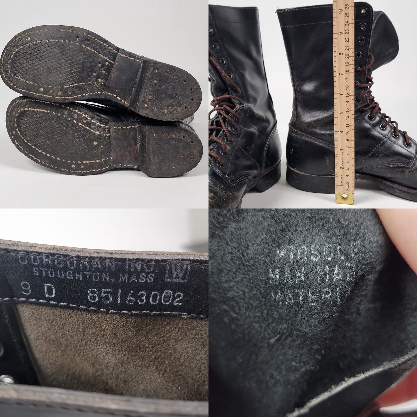 Vintage VINTAGE Corcoran Boots Mid-Calf Leather Black 10" Combat Jump 9 D Mens USA Grounded by Leather Size US 9 / EU 42 - 8 Thumbnail
