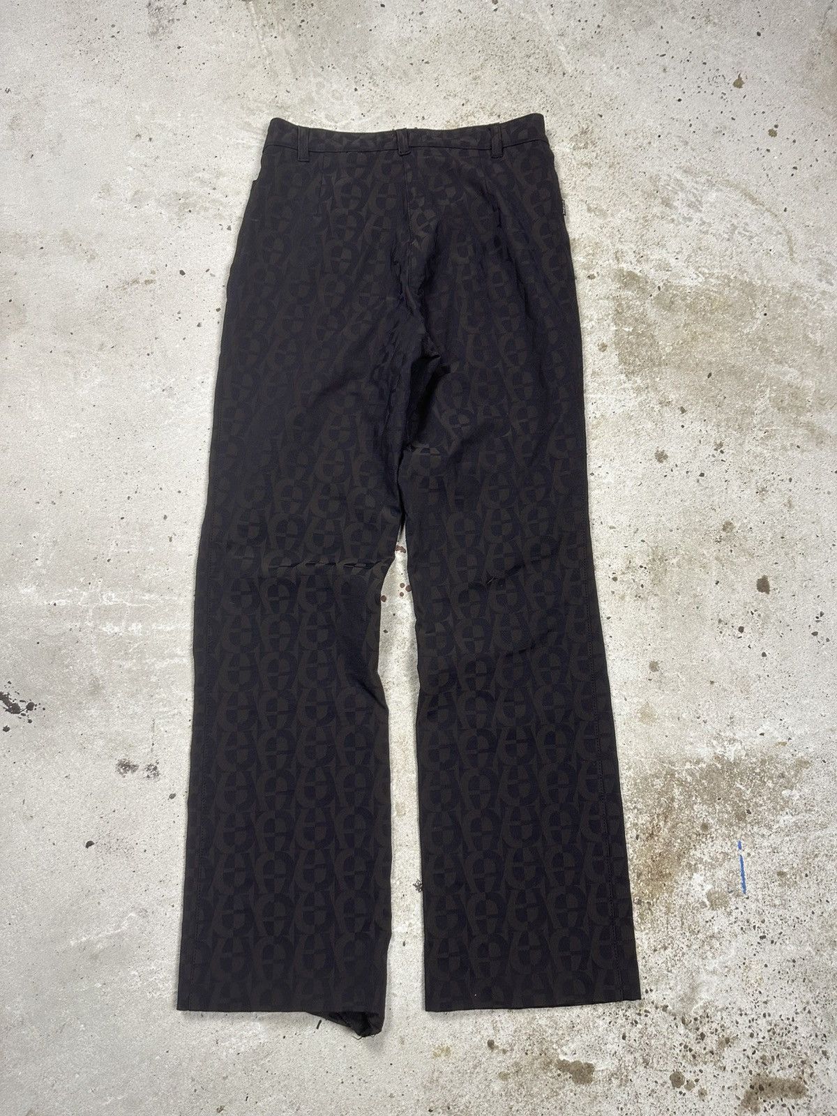 Aigner Vintage 90s Aigner Monogram Nylon Bootcut Flare Pants Size 30" / US 8 / IT 44 - 2 Thumbnail