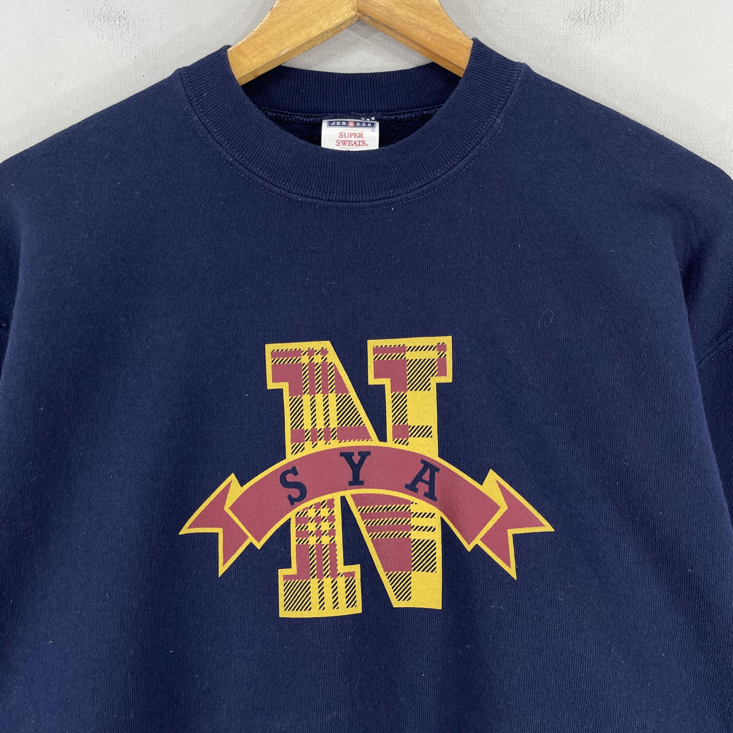 Vintage Vintage SYA College Spellout Printed Crewneck Sweatshirt Size US M / EU 48-50 / 2 - 2 Thumbnail