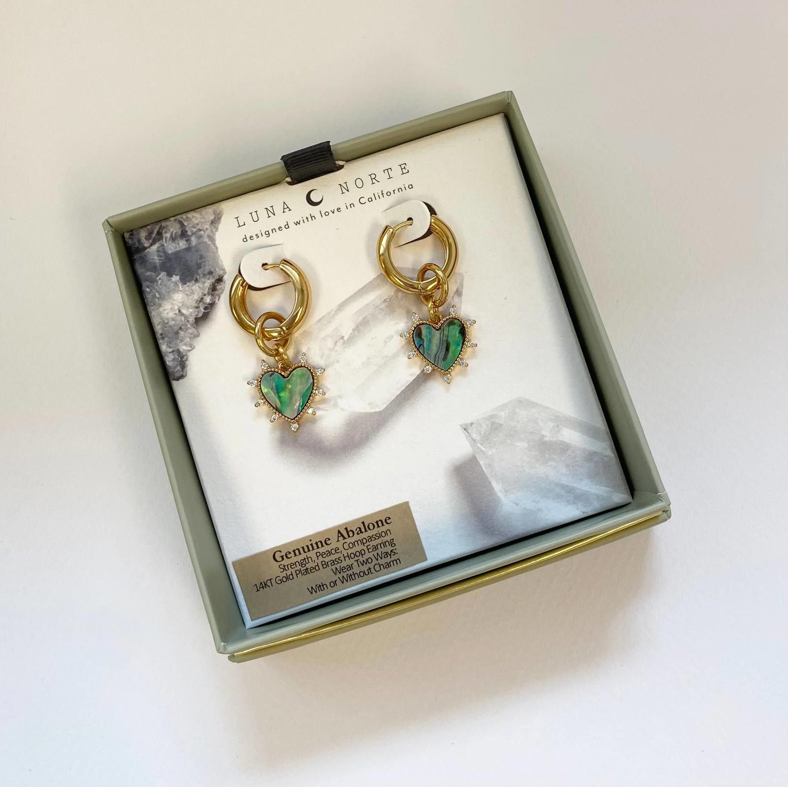 Other Luna Norte Dolce Cuore Charm Huggie Hoop Earring - Abalone Size ONE SIZE - 2 Thumbnail