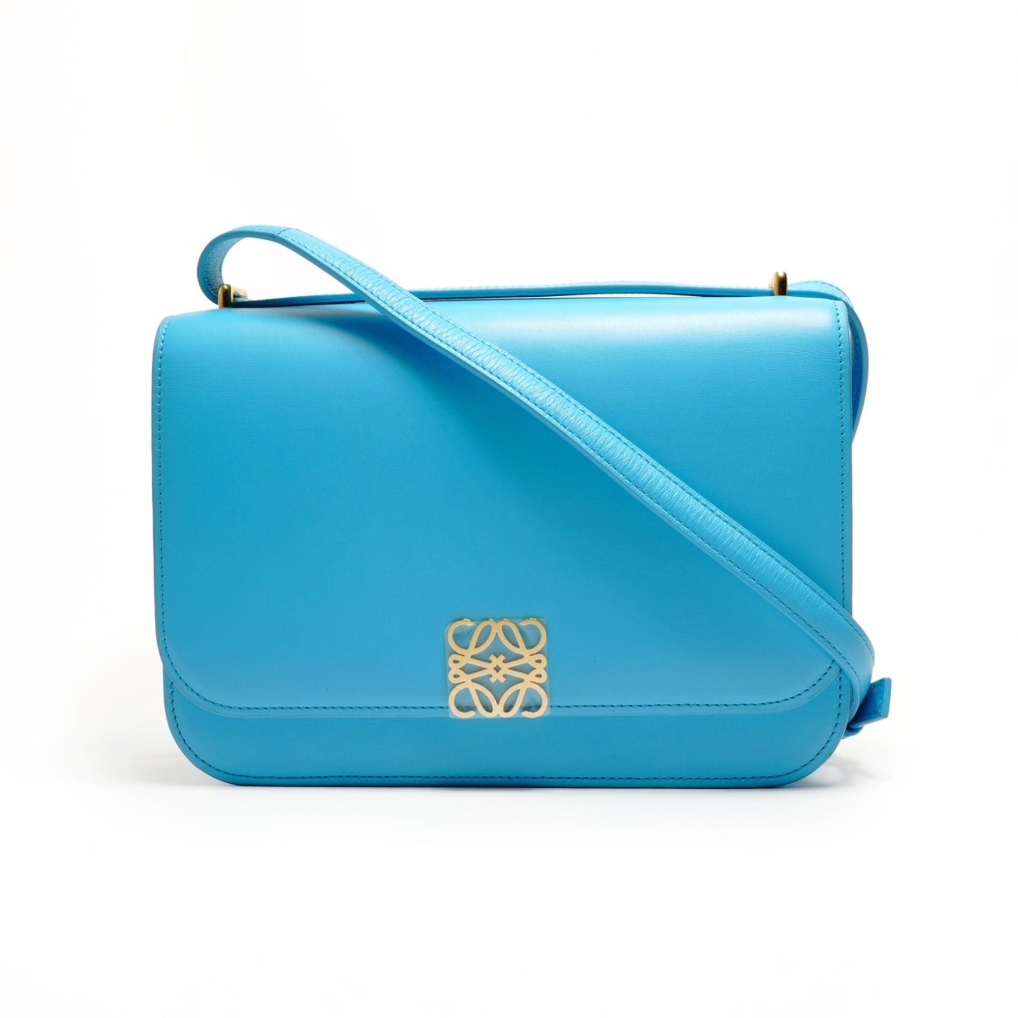 Loewe LOEWE Goya Medium Leather Turquoise Shoulder Bag in Blue Size ONE SIZE - 1 Thumbnail