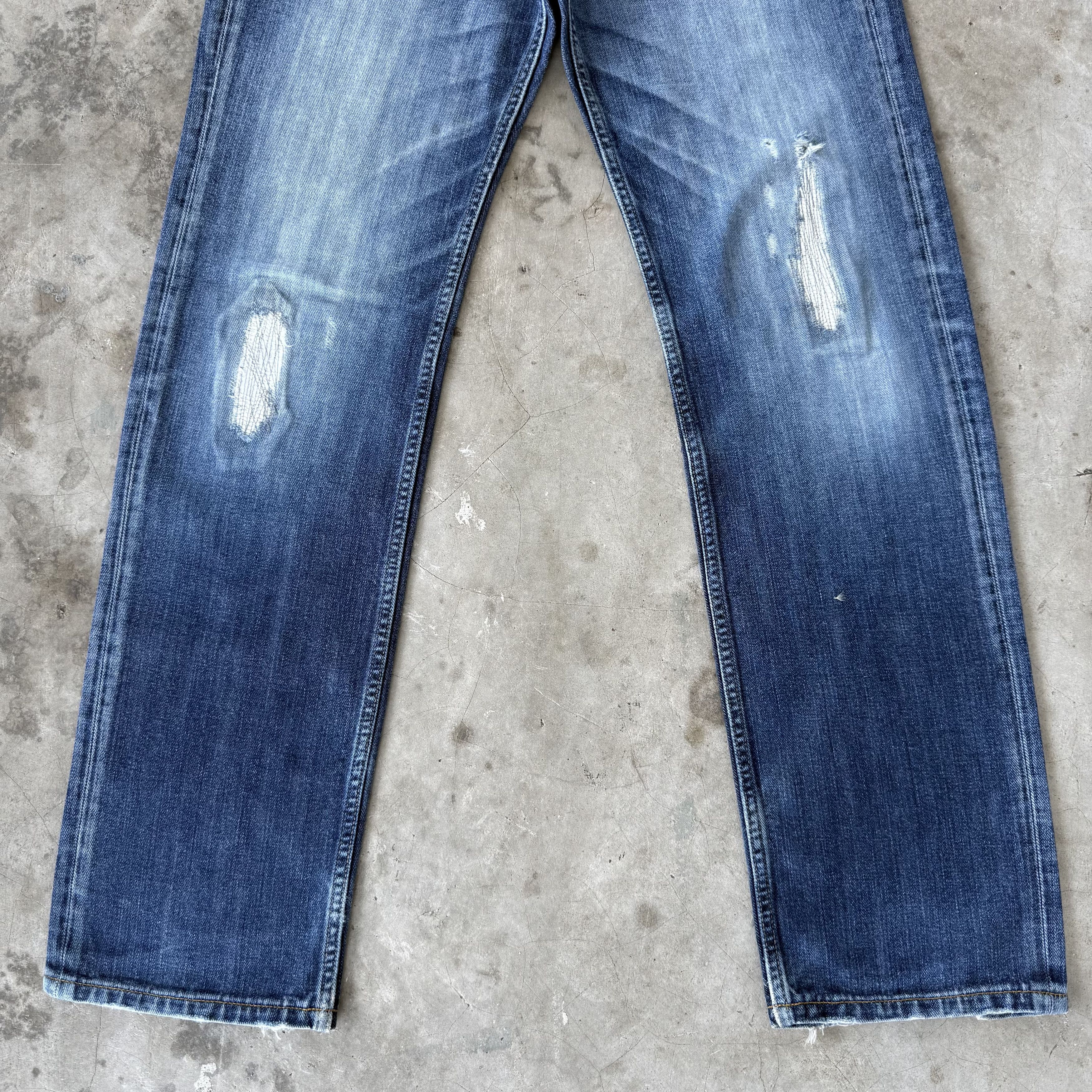 Japanese Brand W32x30.5 Takeo Kikuchi Button Fly Faded Mud Washer Denim Size US 32 / EU 48 - 4 Thumbnail