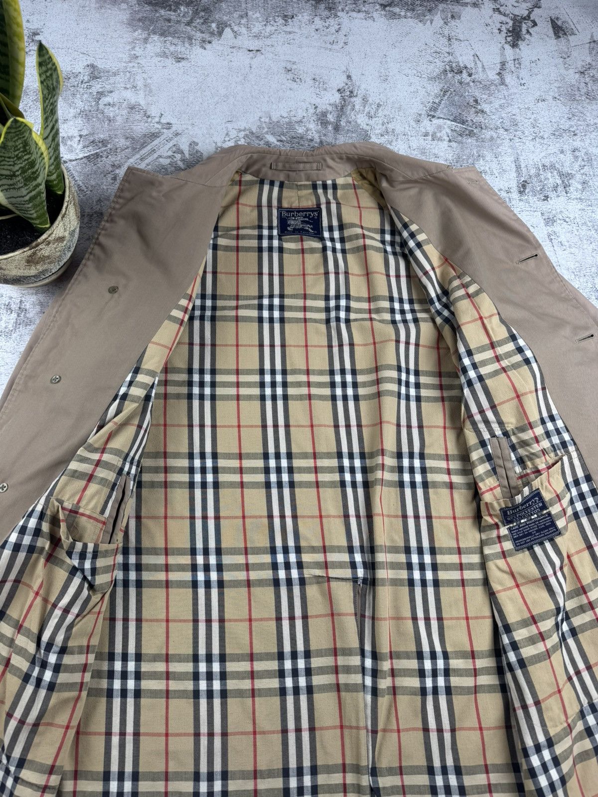 Burberry Burberrys 52 Large Nova Check 90S Trench Coat Jacket Blazer Size US L / EU 52-54 / 3 - 10 Thumbnail