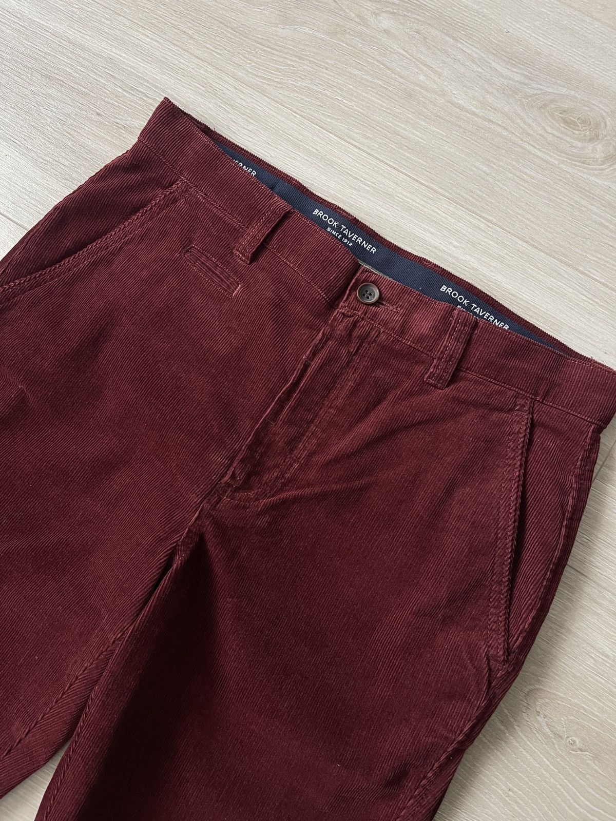 Vintage Brook Taverner Burgundy Corduroy Pants (est. 1912) W32 Size US 32 / EU 48 - 2 Thumbnail