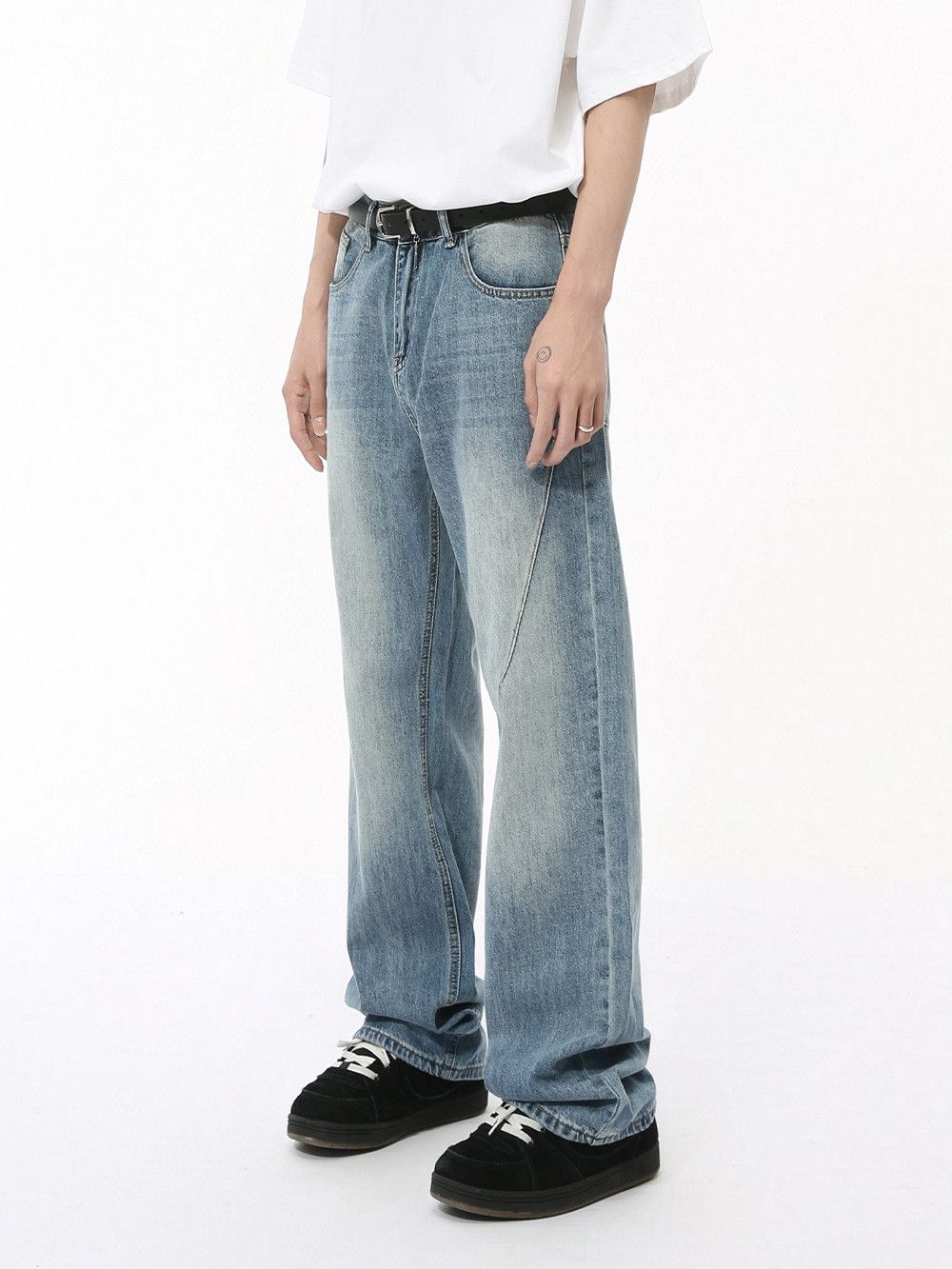 Japanese Brand Vintage distressed washed loose-fitting casual jeans Size US 32 / EU 48 - 2 Thumbnail