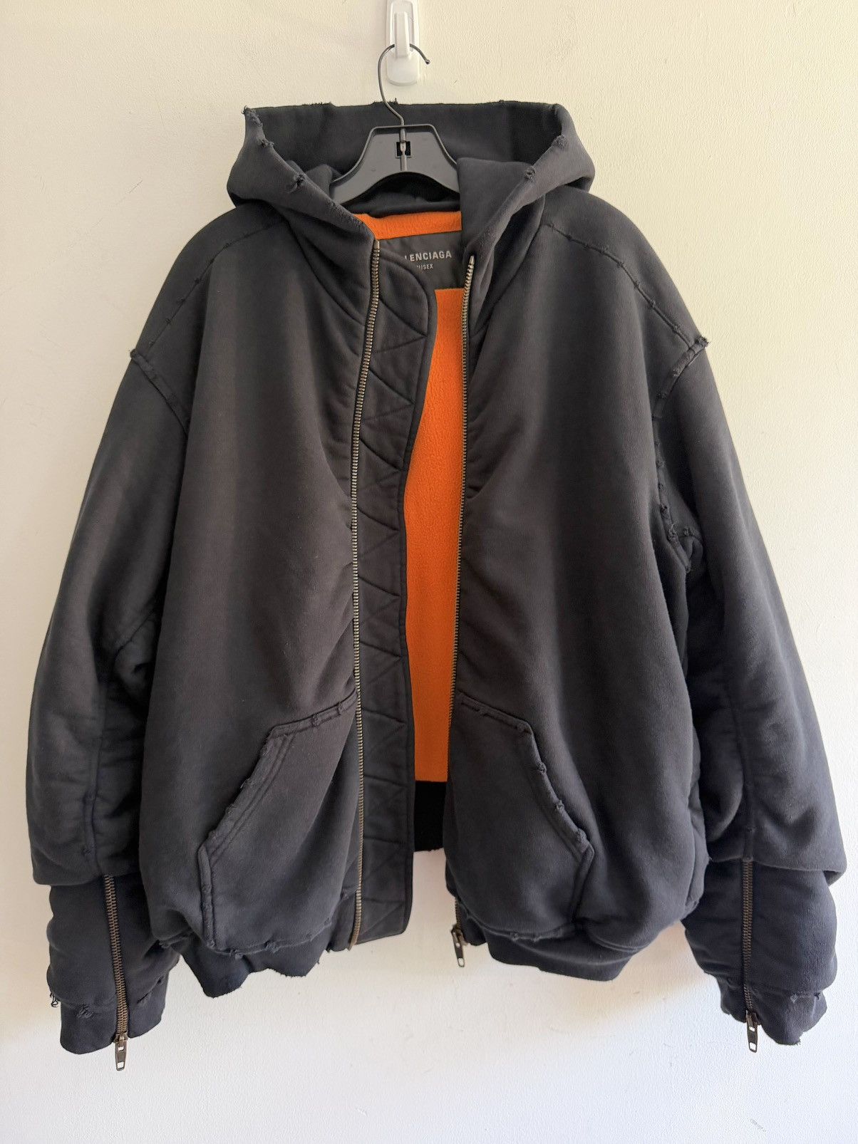 Balenciaga Winter 22 Bomber Zip Up Hoodie Jacket (M) Size US M / EU 48-50 / 2 - 8 Thumbnail