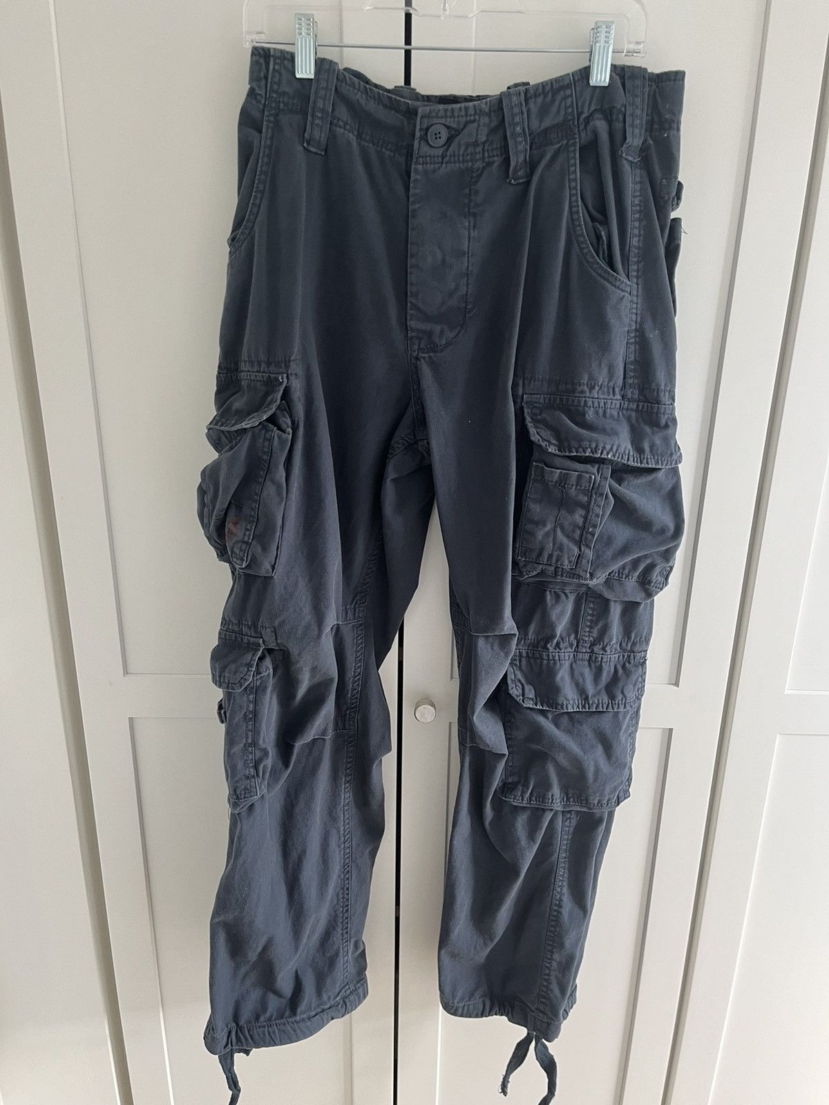 image of Avant Garde x Carhartt Crazy Surplus Tex Airborne Vintage Cargo Pants in Blue, Men's (Size 31)