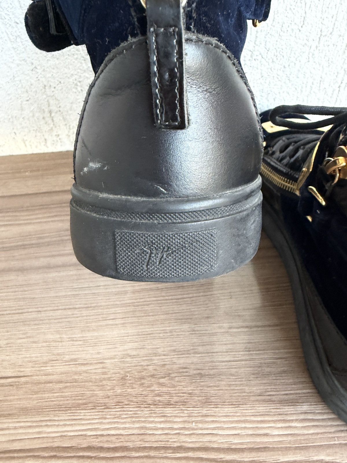 Giuseppe Zanotti chained double zip velvet sneaker Size US 8.5 / EU 41-42 - 17 Thumbnail