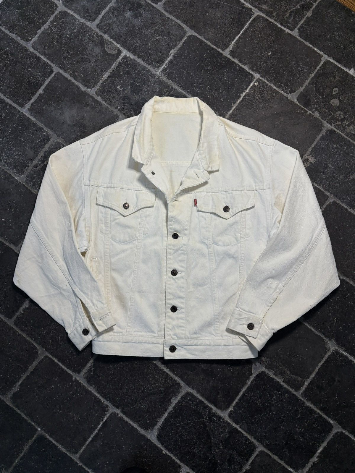 Levi's 1990s Vintage Levi's Denim Jacket White Jean Jacket Size US S / EU 44-46 / 1 - 1 Thumbnail