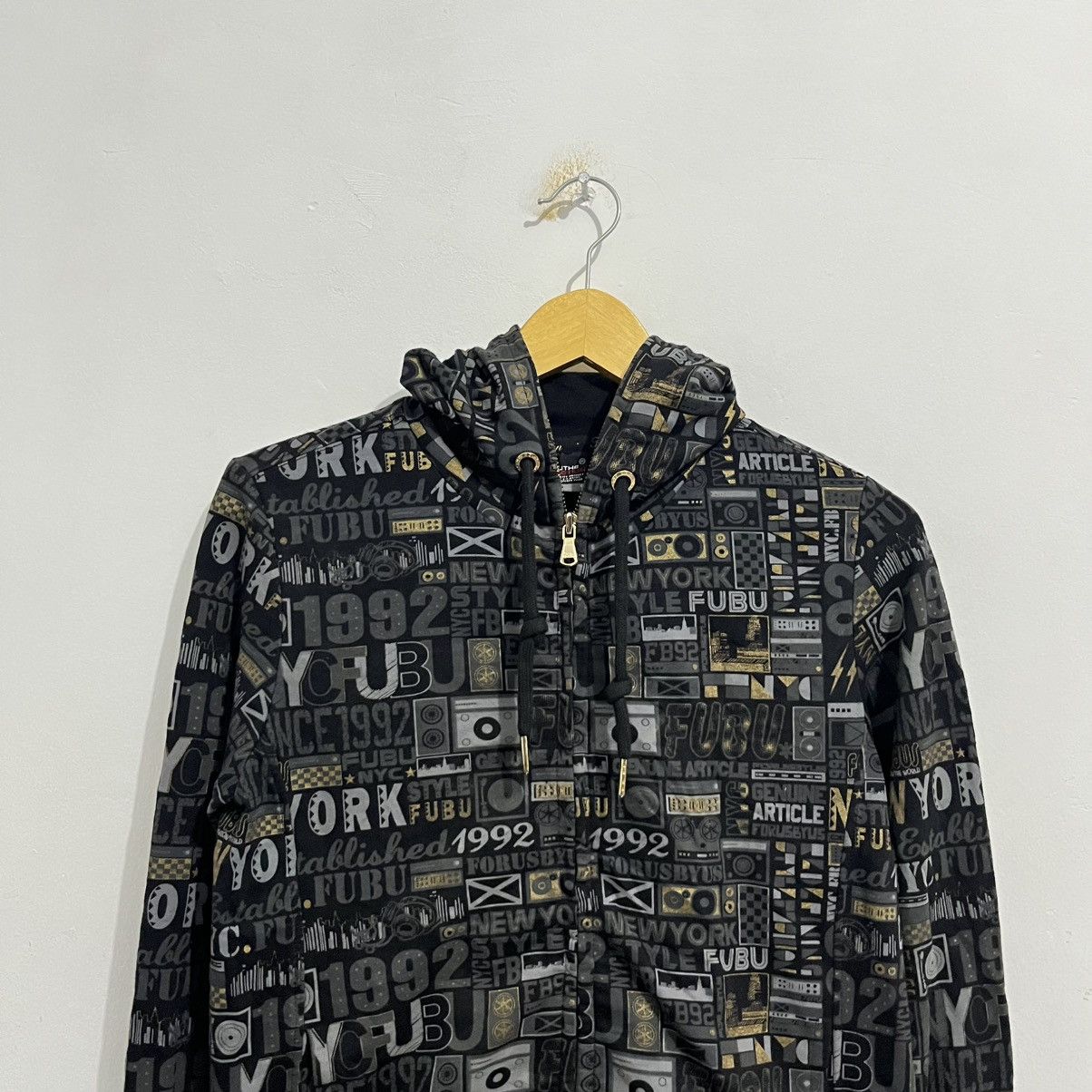 Fubu × Vintage FUBU Full-Zip Hoodie - All Over Print NYC 1992 Size US S / EU 44-46 / 1 - 6 Thumbnail