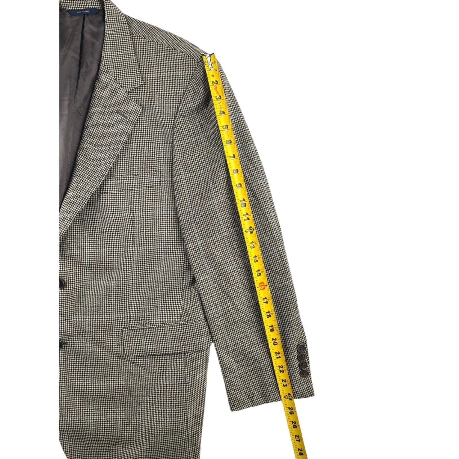 Brooks Brothers Brooks Brothers Blazer Jacket Mens Wool Brown Houndstooth 42 Regular Italy Notch 2-Button Single-Vented Size 42R - 7 Thumbnail