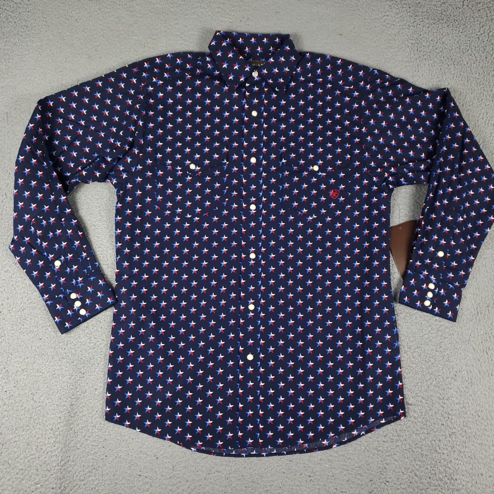 Ariat Ariat Shirt Mens Small Blue Western Button-Up Long Sleeve Geometric Snap Collared Size US S / EU 44-46 / 1 - 2 Thumbnail