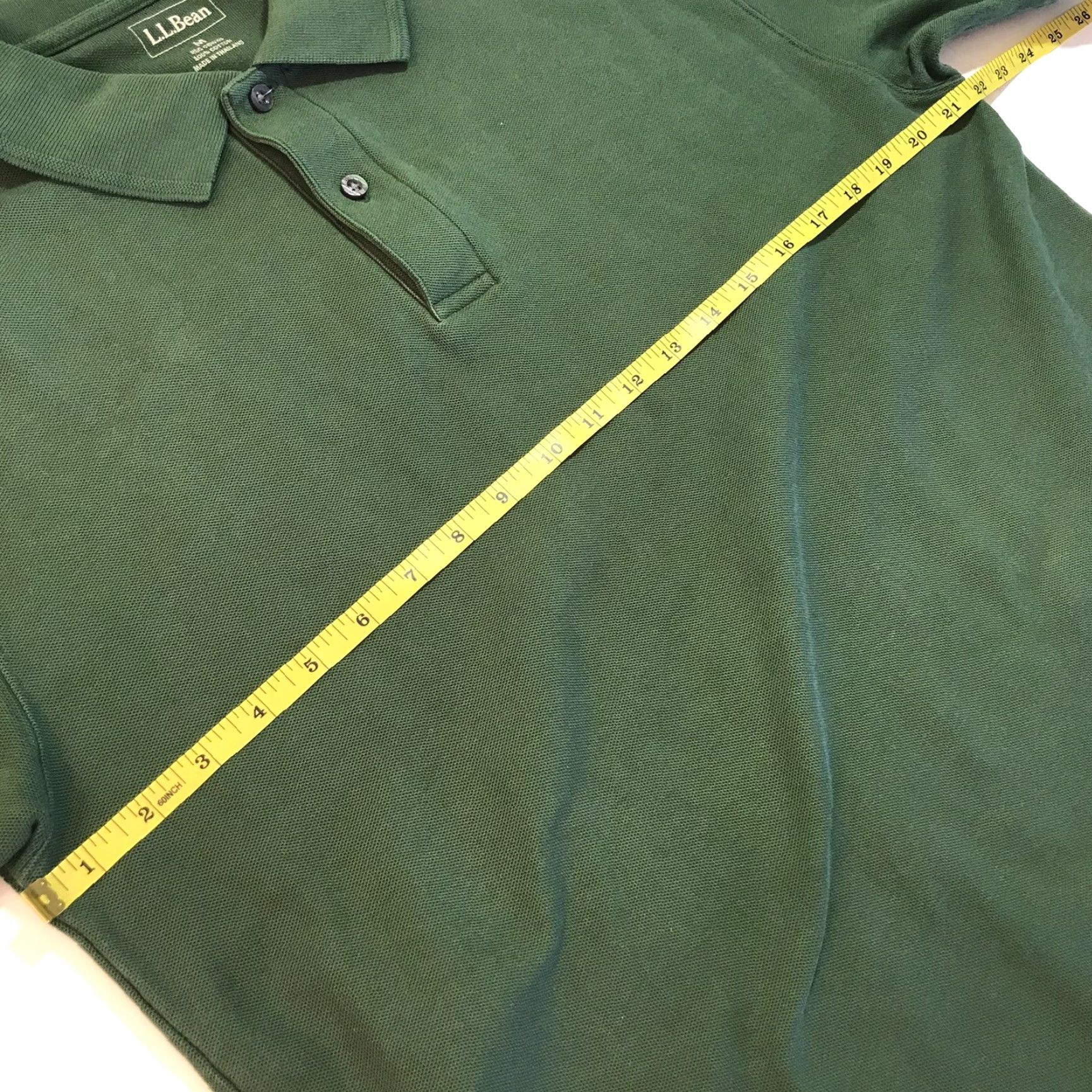 Vintage LL Bean Polo Shirt Golf Short Sleeve Olive Green M Mens 100% Cotton Traditional Fit Shirt Polo Golf Preppy N/A Size 40R - 5 Thumbnail