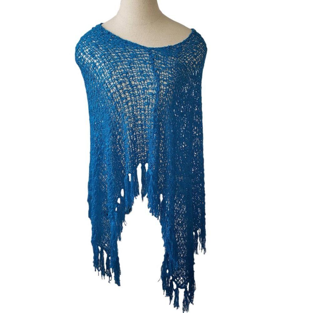 Designer CT806 Lost River 5-Way Knit Poncho Teal S Size S / US 4 / IT 40 - 1 Thumbnail