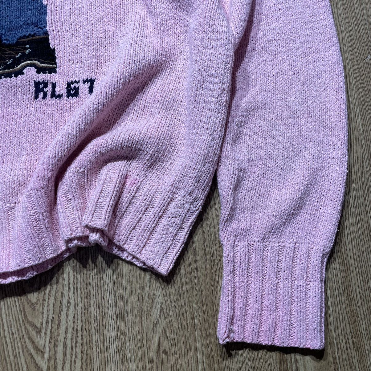 Polo Ralph Lauren × Vintage Sweater Polo Bear Pink Vintage Hand Knit Size M / US 6-8 / IT 42-44 - 4 Thumbnail