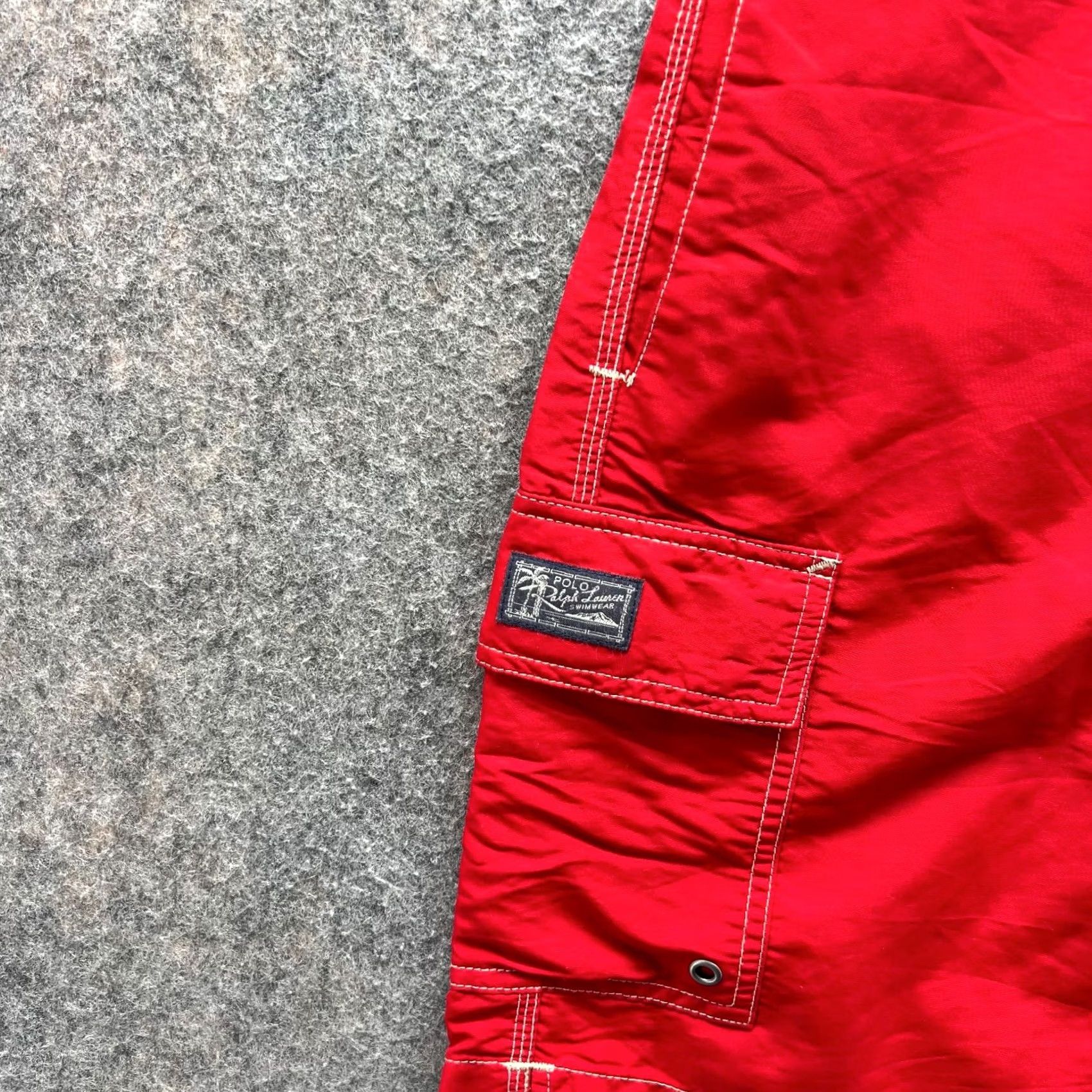 Polo Ralph Lauren VINTAGE Polo Ralph Lauren Board Shorts Men Medium Red Swimwear Trunks Drawstring Pony Size US M / EU 48-50 / 2 - 7 Thumbnail