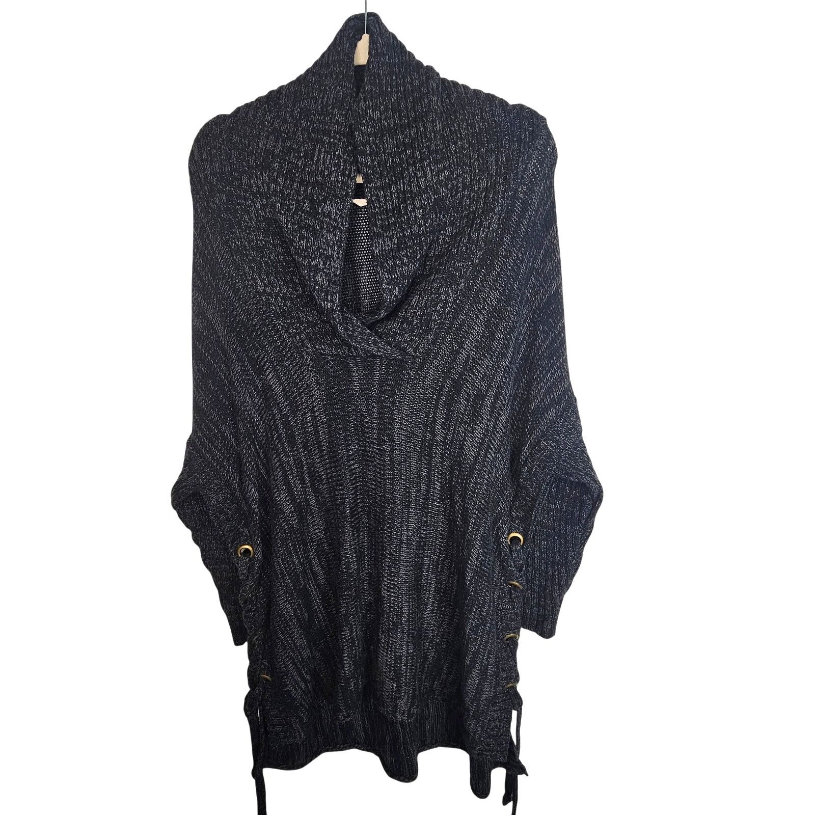 Soft Surroundings Soft Surroundings Women Cowl Neck Sweater Lace Up Sides L/XL Size L / US 10 / IT 46 - 1 Thumbnail