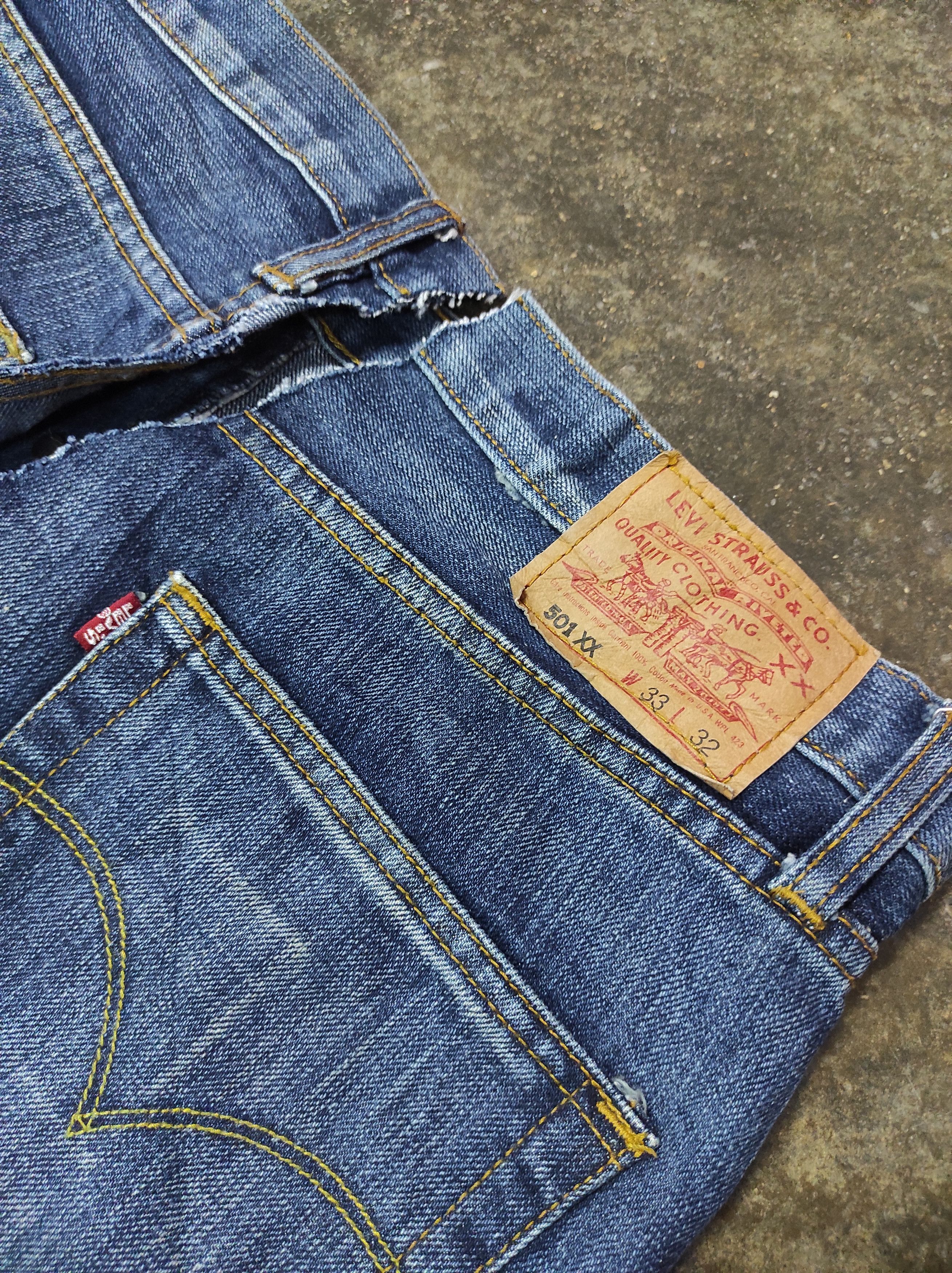 LVC × Levi's Vintage Clothing LEVIS 501XX BIG E VINTAGE DISTRESSED DENIM JEANS Size US 33 - 9 Thumbnail