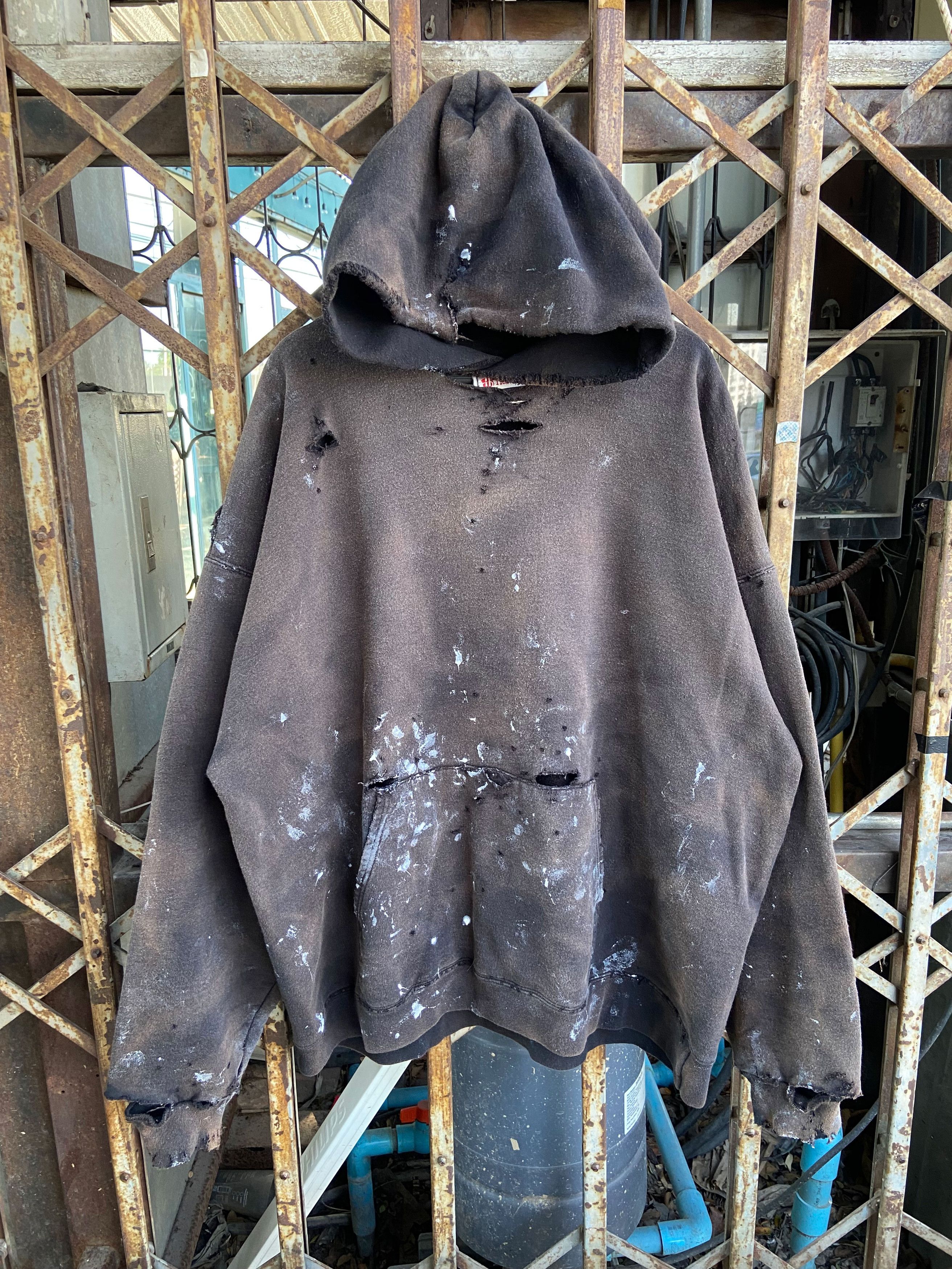 Vintage Thrashed Distressed & Faded Hoodie ERD Grunge Size US XL / EU 56 / 4 - 4 Thumbnail