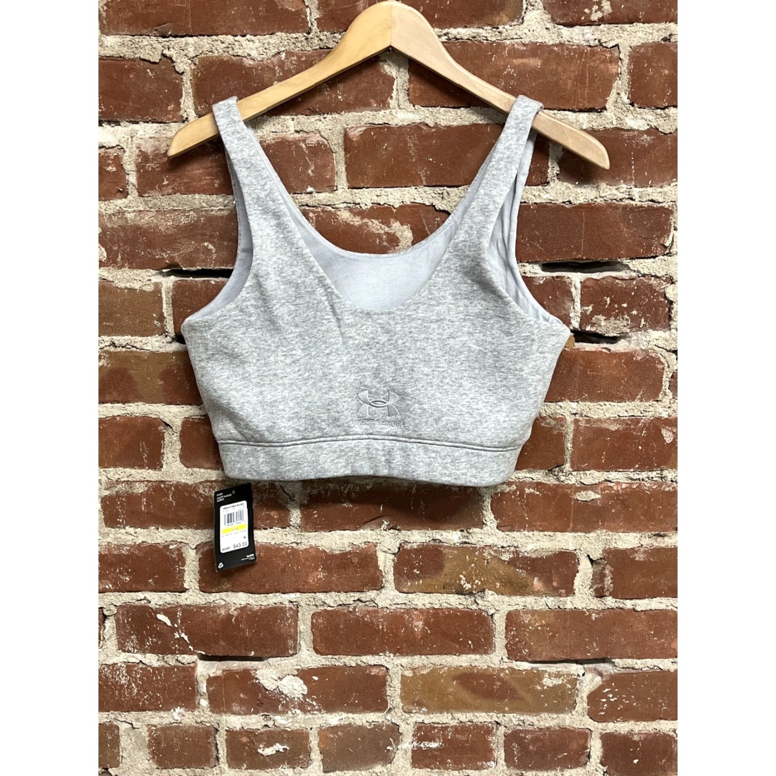 Under Armour Under Armour Womens Medium Gray Essential Fleece Playback Crop Tank Shirt Cropped Sleeveless Athletic Gym & Training Womens M Gray 1377523-011 Size M / US 6-8 / IT 42-44 - 2 Thumbnail