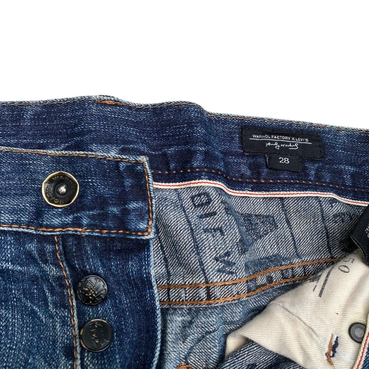 Andy Warhol × Levi's Rare 21/250 Levi's X Andy Warhol Factory Patchwork Denim Size US 28 / EU 44 - 12 Thumbnail
