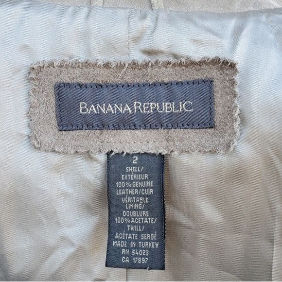 Banana Republic Banana Republic Taupe Gray Suede Leather Designer Blazer 2 Size XS / US 0-2 / IT 36-38 - 4 Thumbnail