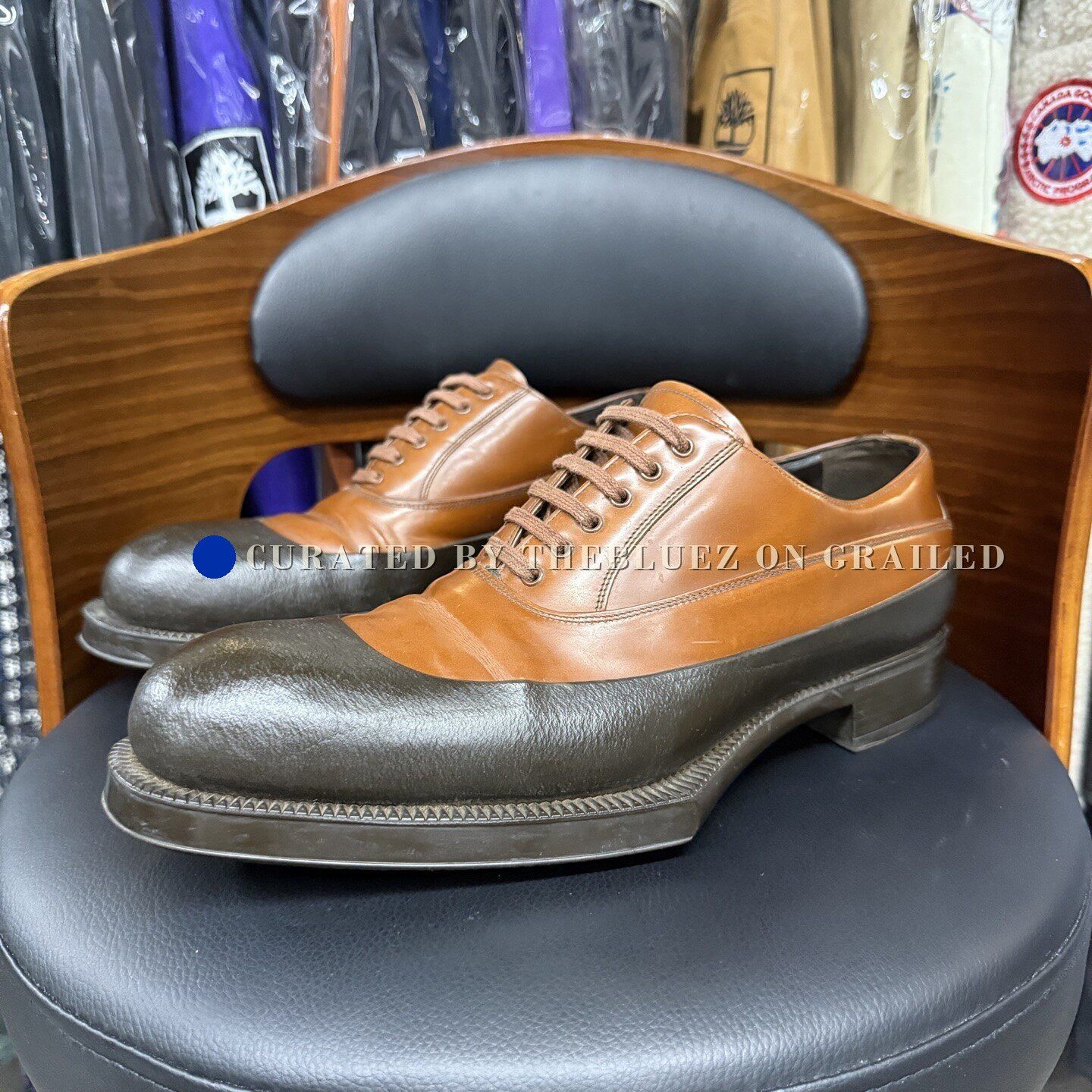 Prada Prada 2E Show Black Brown Leather Shoes Size US 8.5 / EU 41-42 - 1 Thumbnail