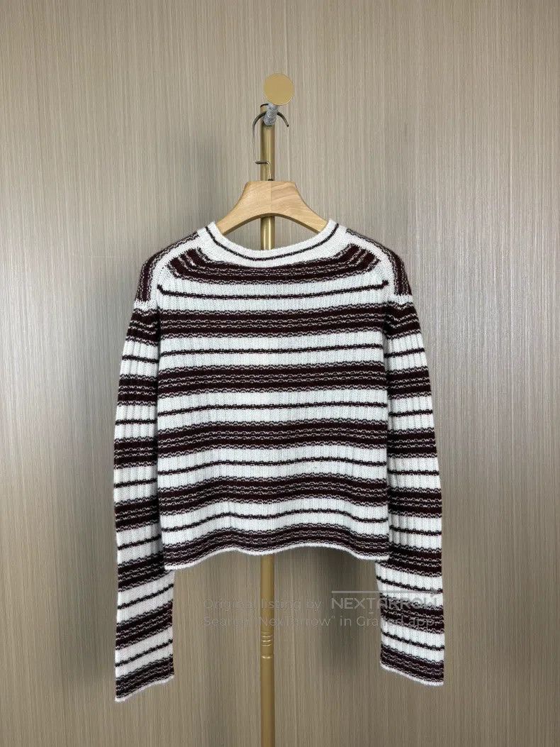 Dior Dior Wine red and white striped cashmere sweater Size XS / US 0-2 / IT 36-38 - 2 Thumbnail