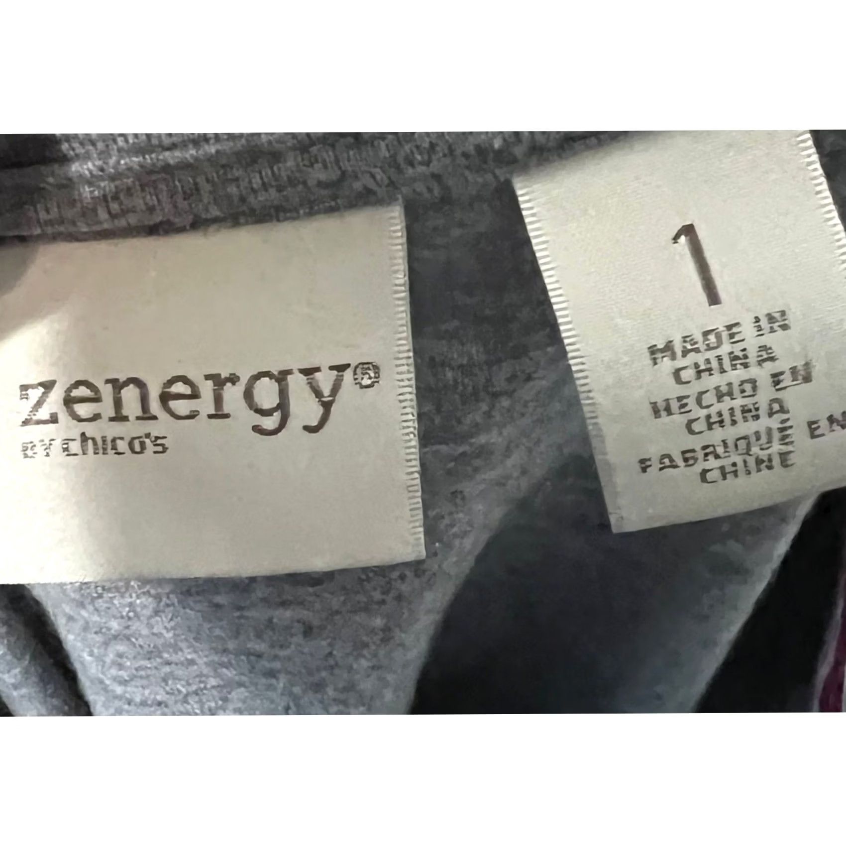Velvet Chico’s Zenergy Womens Top Blouse Velvet Trim Gray Long Sleeve V-Neck M Size M / US 6-8 / IT 42-44 - 6 Thumbnail