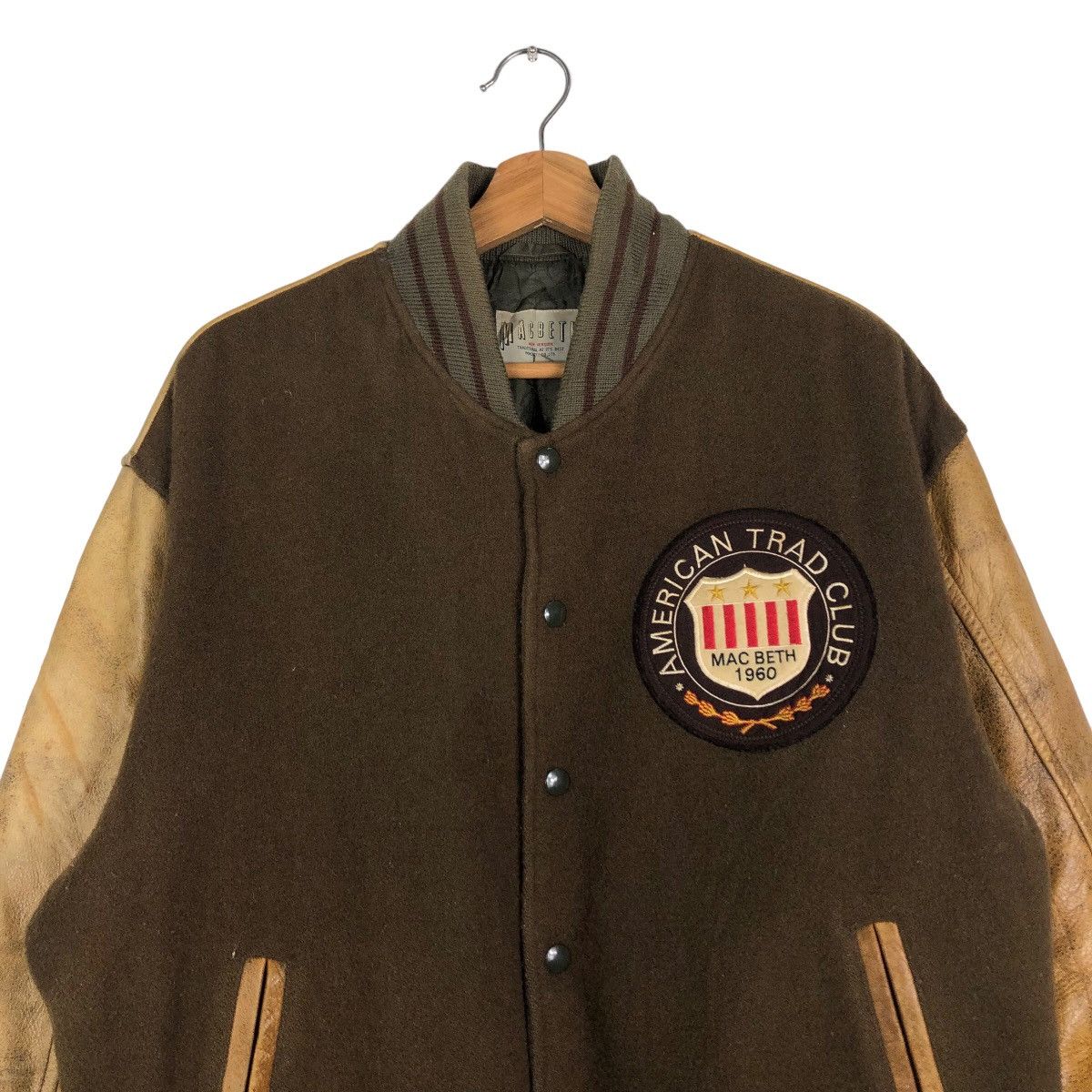 Japanese Brand 🔥Vintage Varsity Jacket Jumper Stadium Leather Macbeth Size US M / EU 48-50 / 2 - 3 Thumbnail