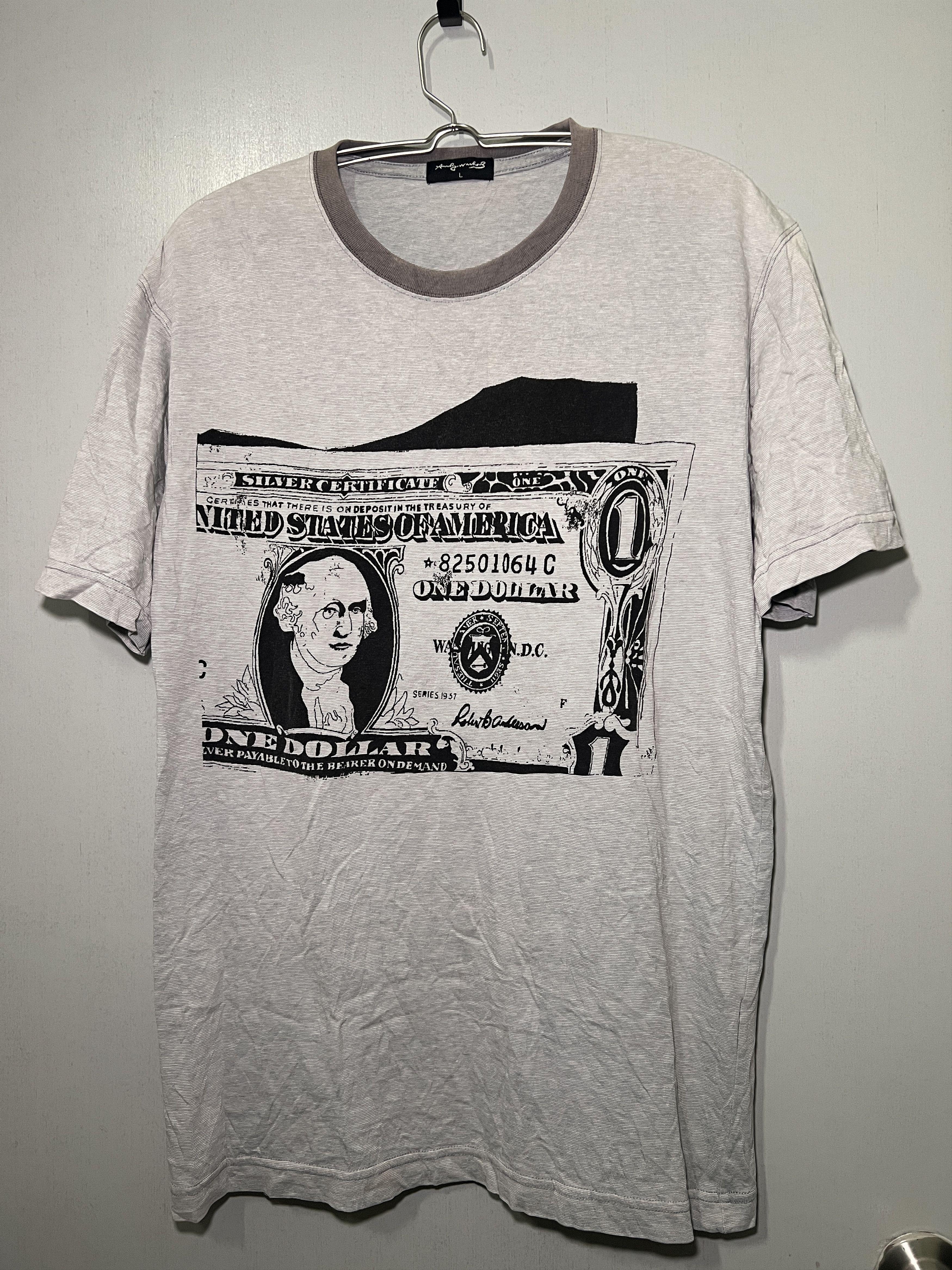 Andy Warhol × Uniqlo × Vintage Vintage UT x Andy Warhol $1 dollar Bill Tee Size US L / EU 52-54 / 3 - 1 Thumbnail