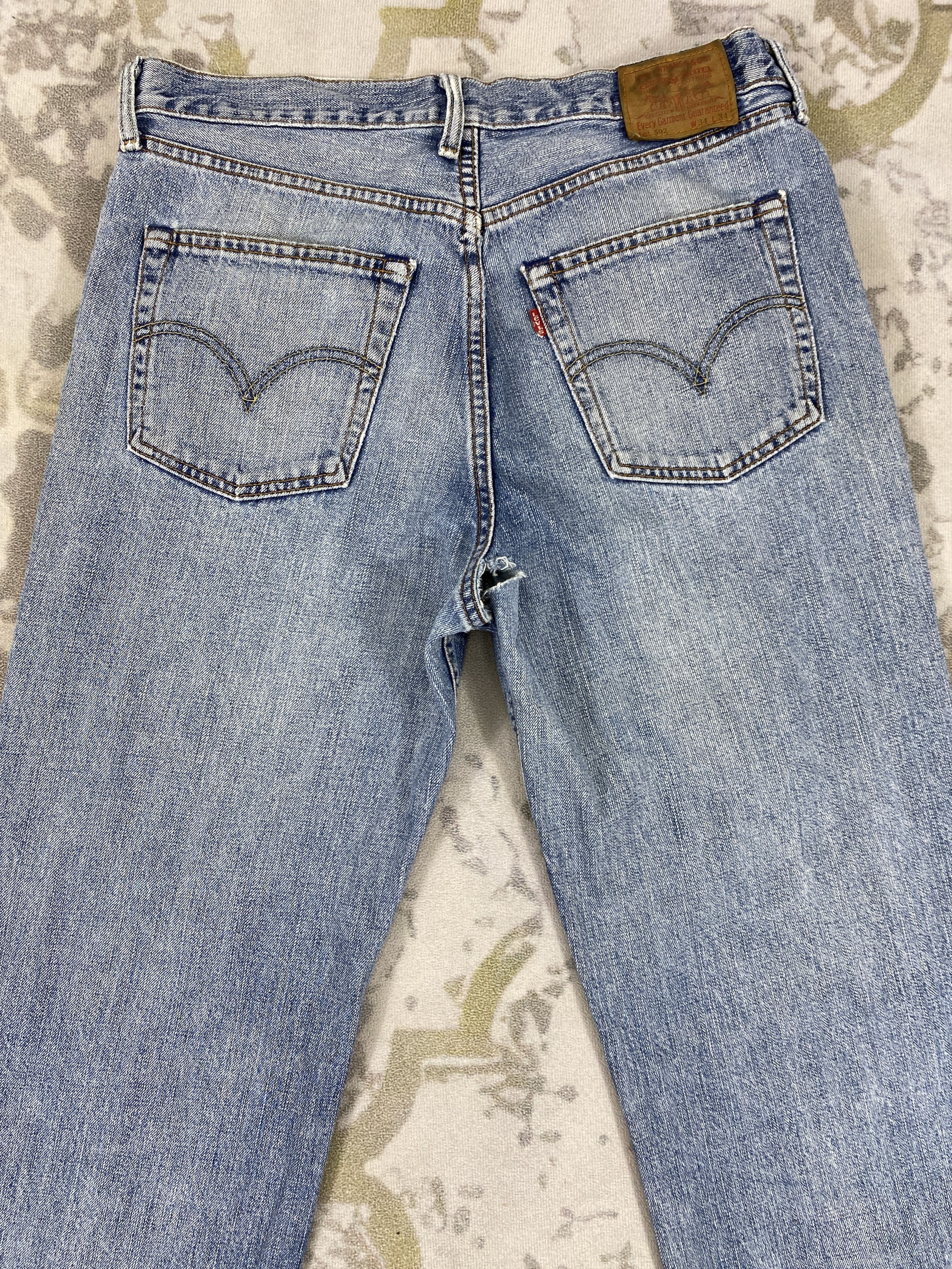 Levi's Distressed Blue Vintage Levi's 502 Jeans 34x34.5 - JN3564 Size US 34 / EU 50 - 4 Thumbnail