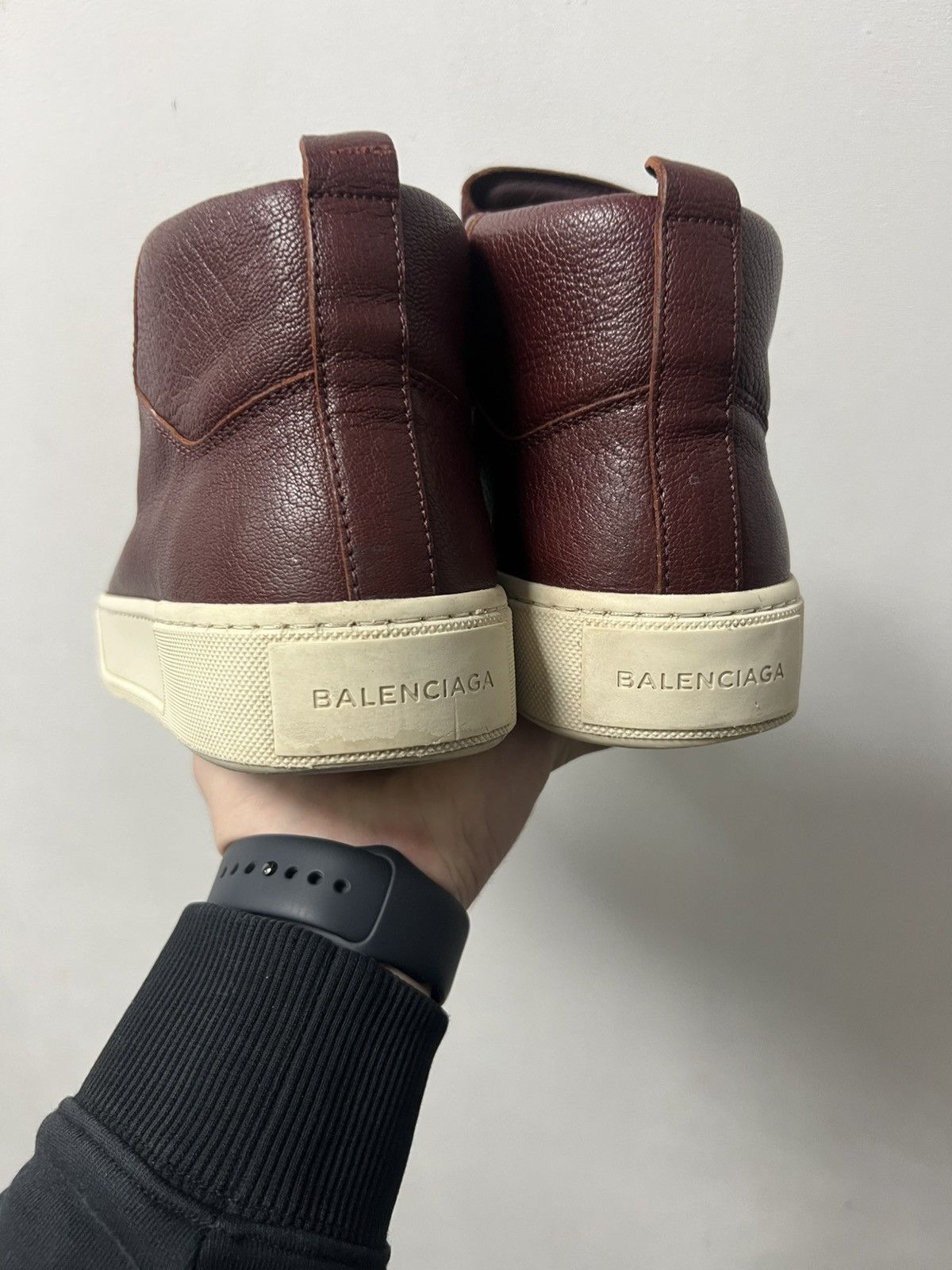 Balenciaga Balenciaga Arena High Top Sneakers Black Leather Shoes Size US 9 / EU 42 - 8 Thumbnail
