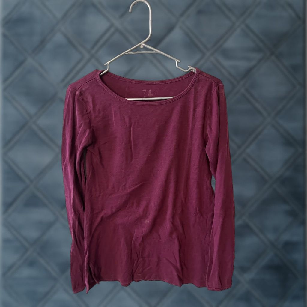 Gap Gap Women’s Small Maroon Cotton Boat Neck Long Sleeve Pullover Sweater Solid Size S / US 4 / IT 40 - 1 Thumbnail