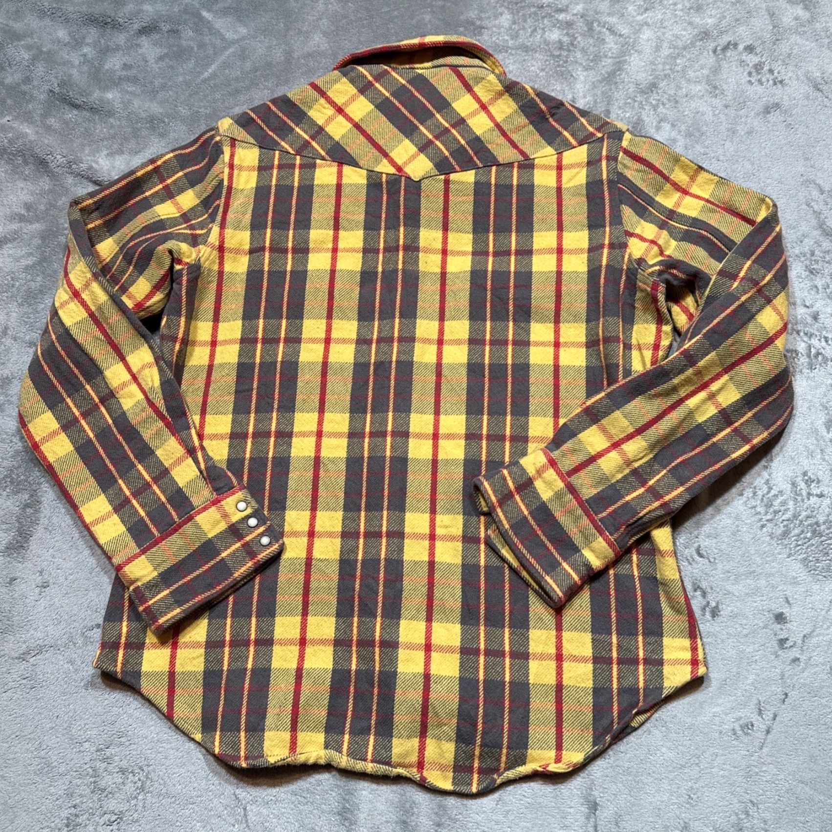 Ralph Lauren VINTAGE Ralph Lauren Rugby Shirt Plaid Flannel Heavyweight Pearl Snap M Yellow Men’s Regular Size M Size US M / EU 48-50 / 2 - 6 Thumbnail