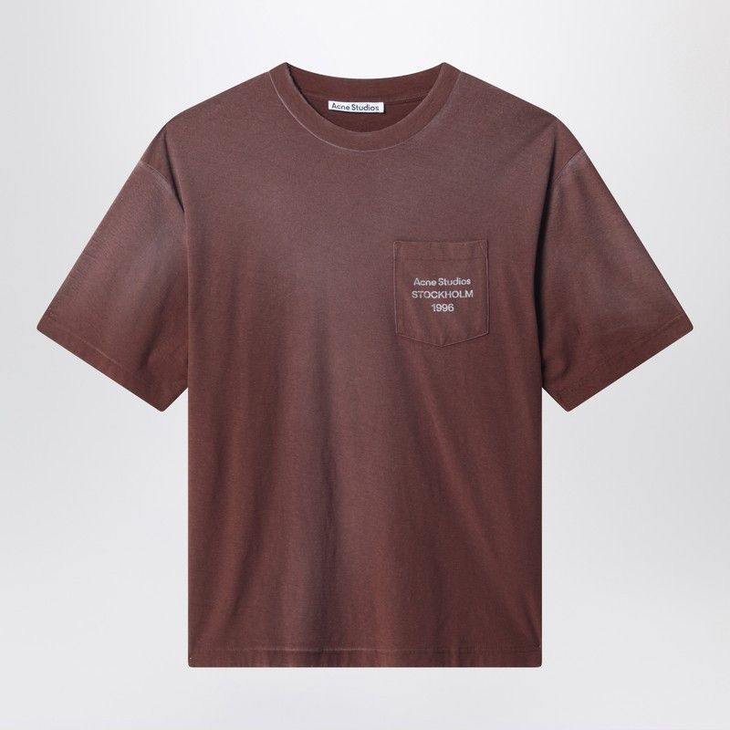 Acne Studios Logo Short Sleeved T-Shirt Chocolate