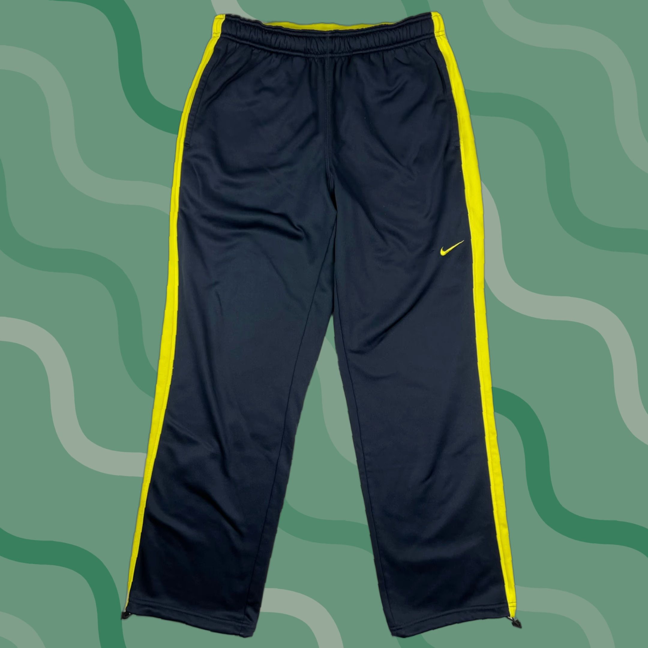 Nike Nike Therma Pants Sweatpants Nike Mens L Blue Volt Yellow Swoosh Logo Athletic Size US 32 / EU 48 - 1 Thumbnail