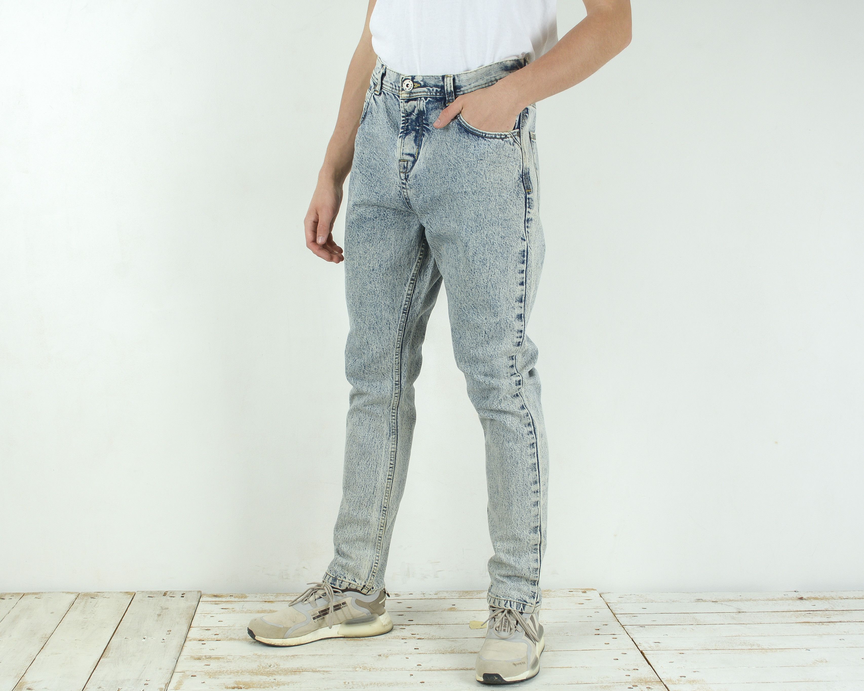Asos W34 L34 Regular Fit Tapered Jeans Denim Pants Trouser Button Size US 34 / EU 50 - 2 Thumbnail